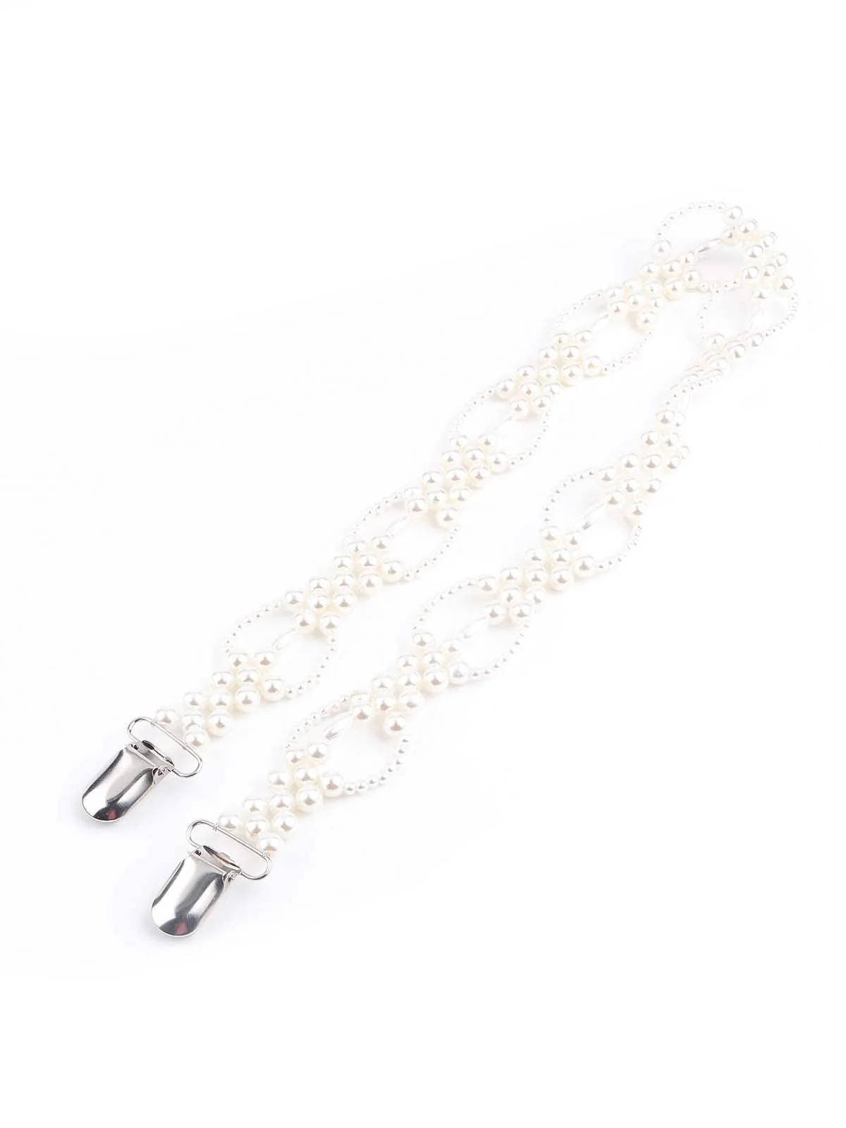 Odette Women Super Classy White Artificial Pearl-Embellished Suspenders - Image 4