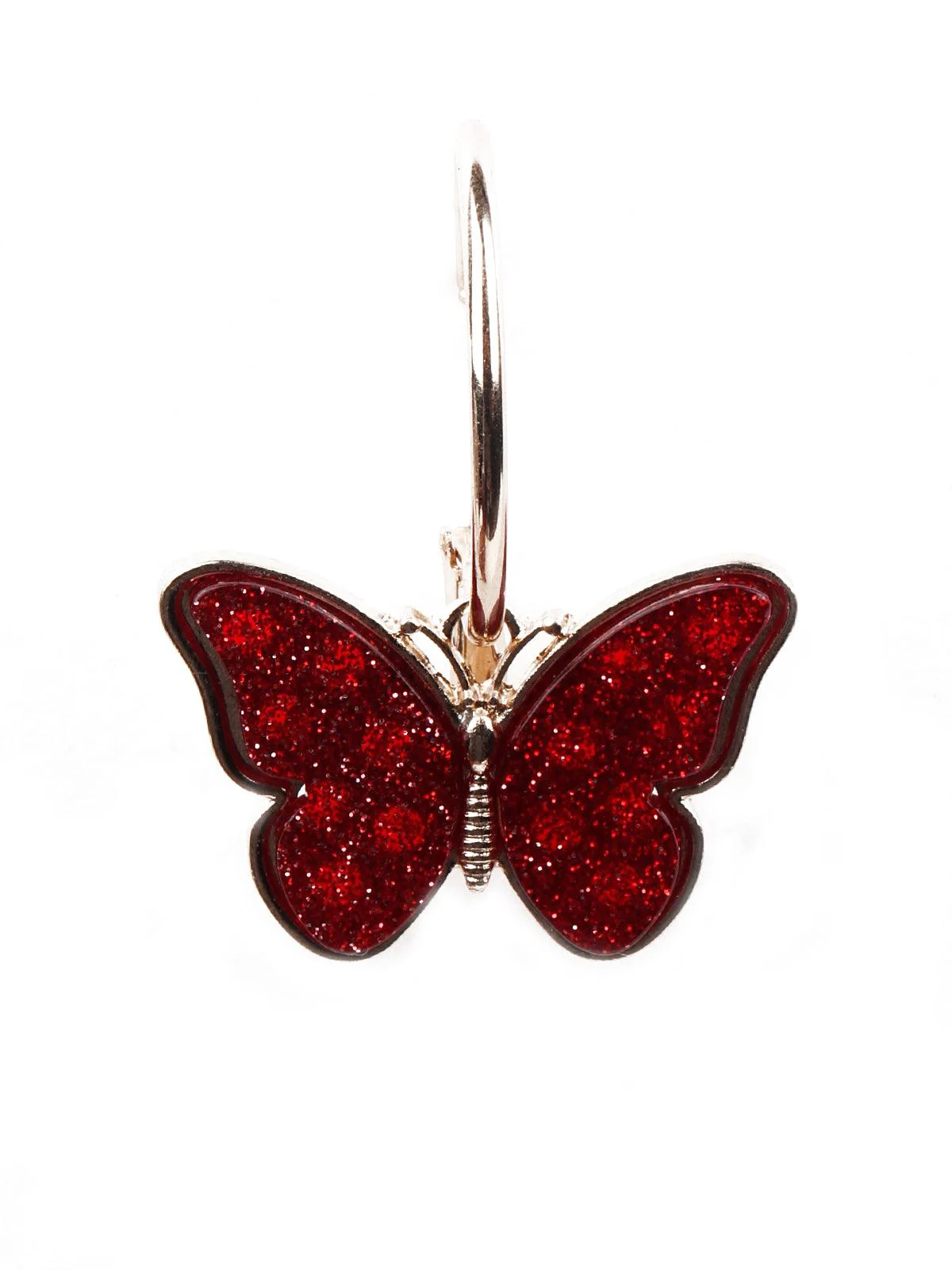 Odette Women Red Shimmering Butterfly Earrings - Image 4