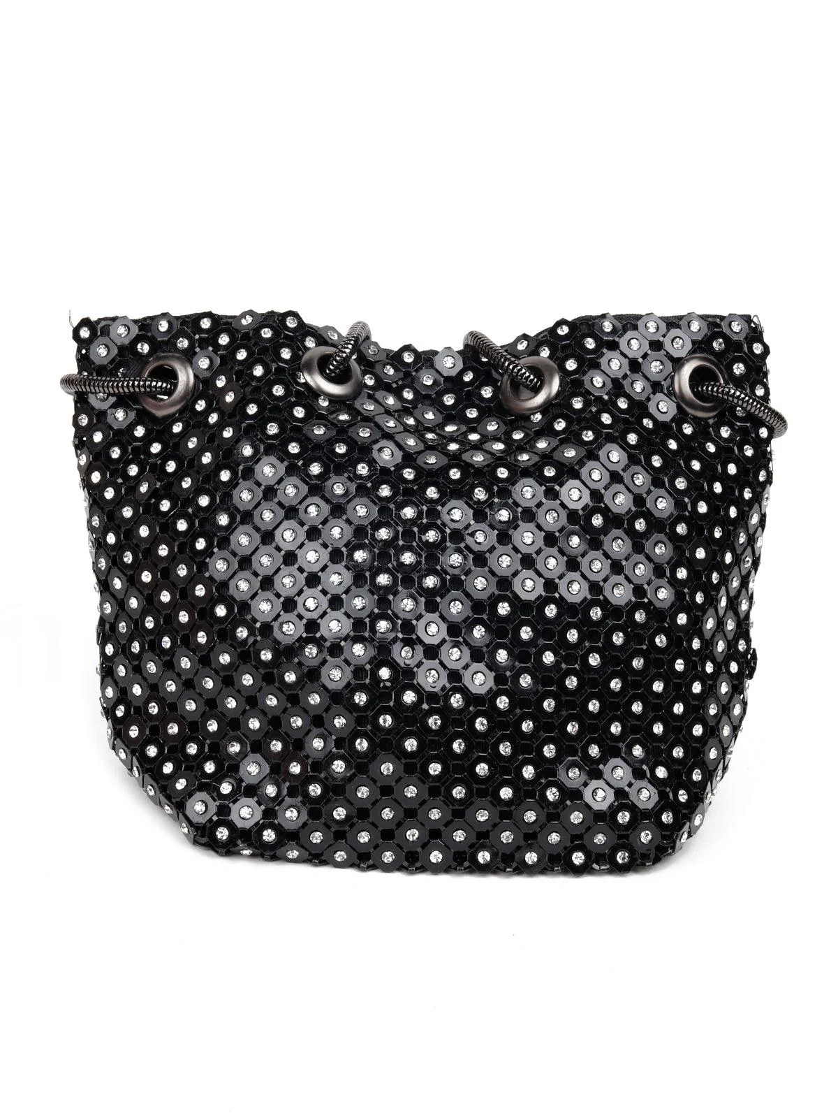 Odette Women Black Metal Sling Bag - Image 5