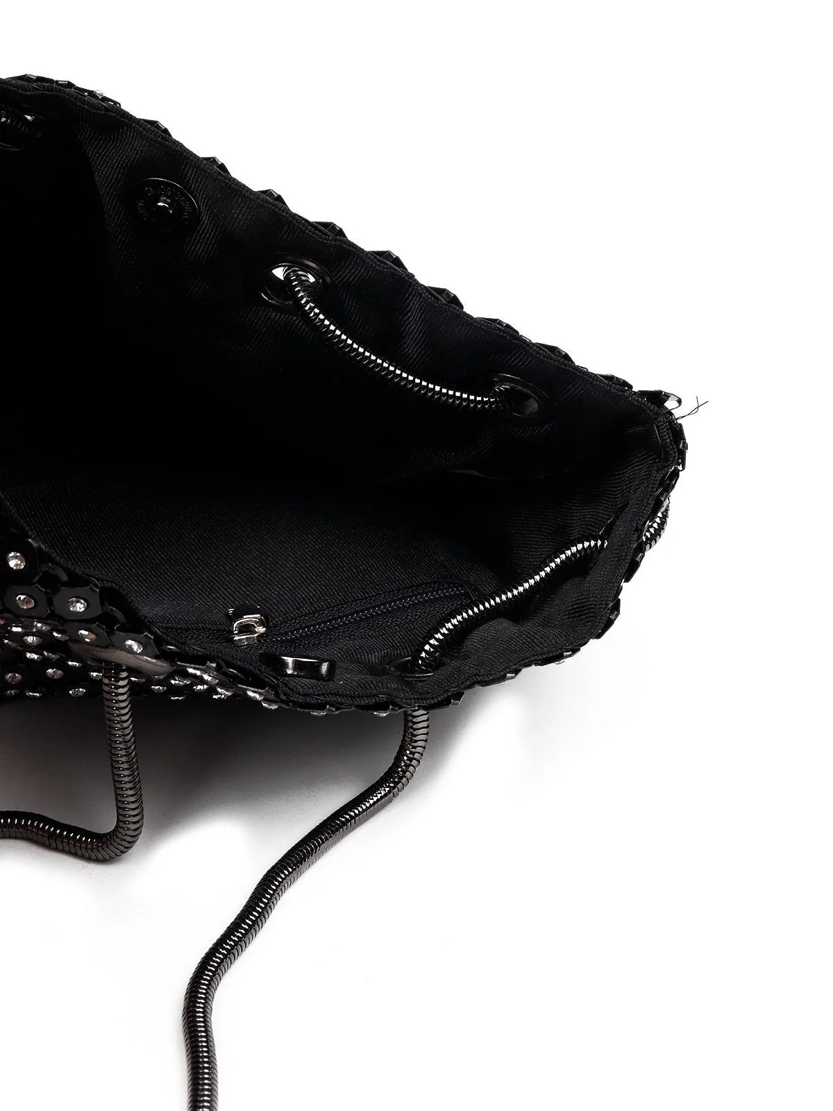 Odette Women Black Metal Sling Bag - Image 7