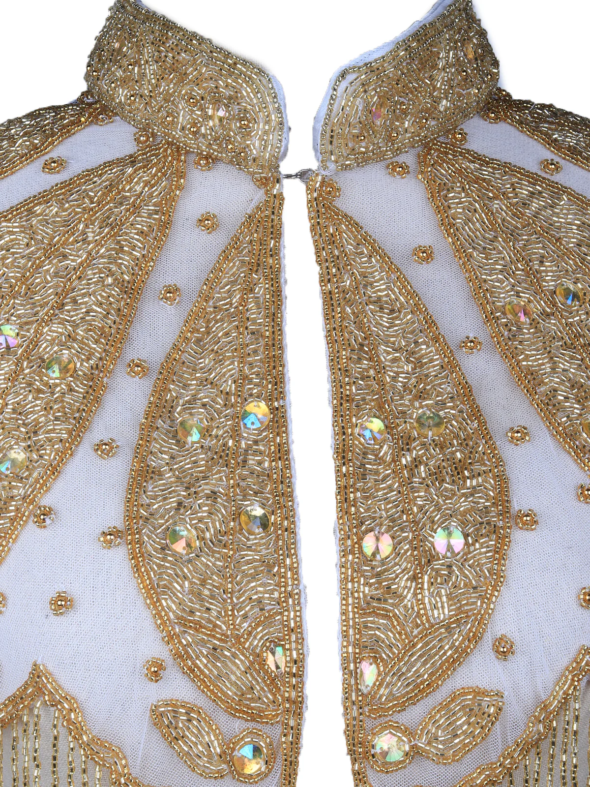 Odette Women Tasseled Grandeur- The Golden Beads Patterned Cape - Image 3
