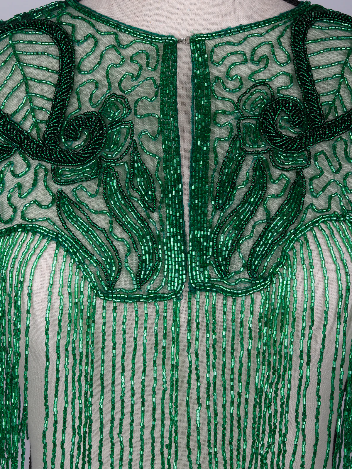 Odette Women Tasseled Grandeur- The Green Beaded Cape - Image 3