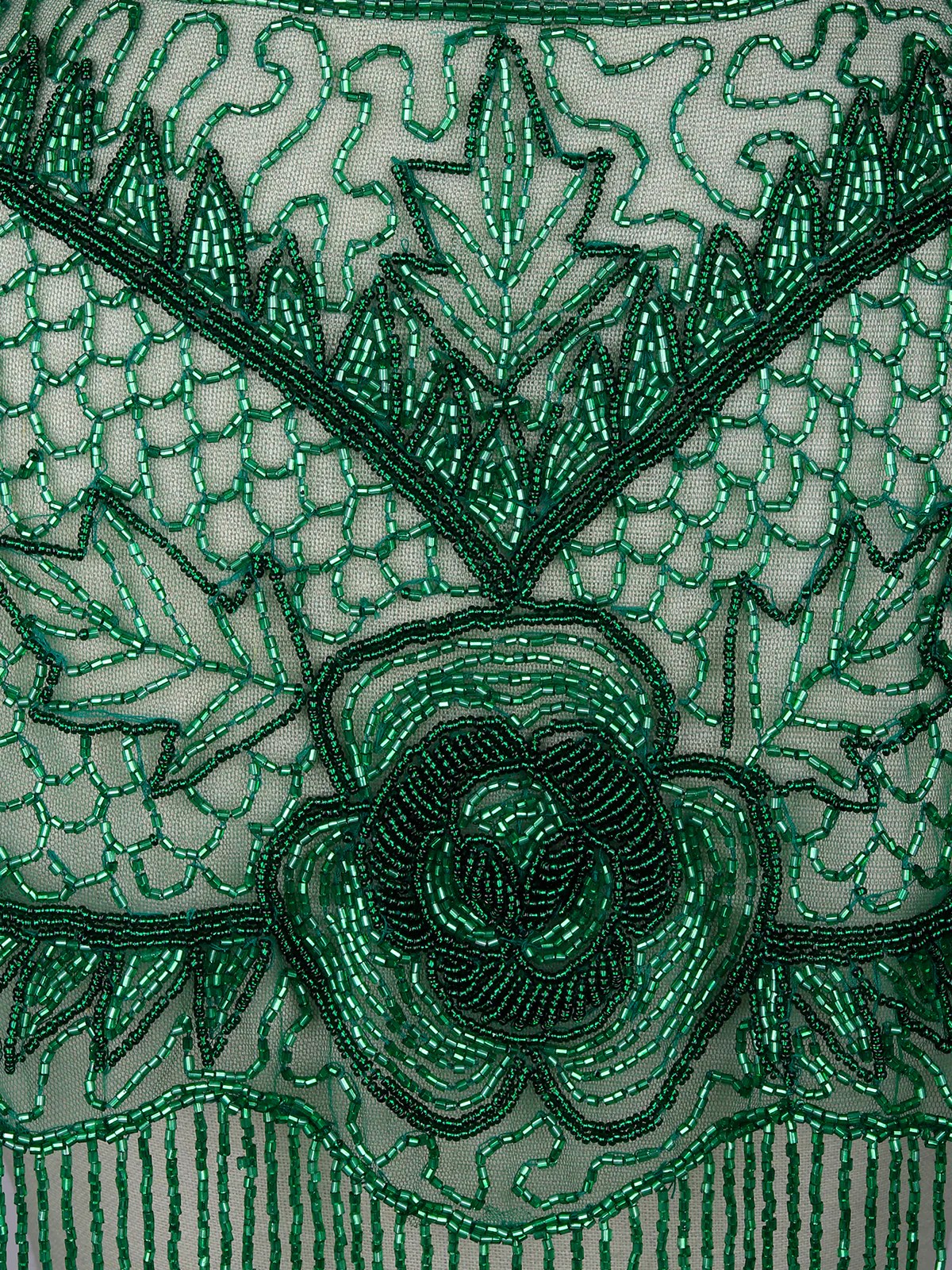 Odette Women Tasseled Grandeur- The Green Beaded Cape - Image 4