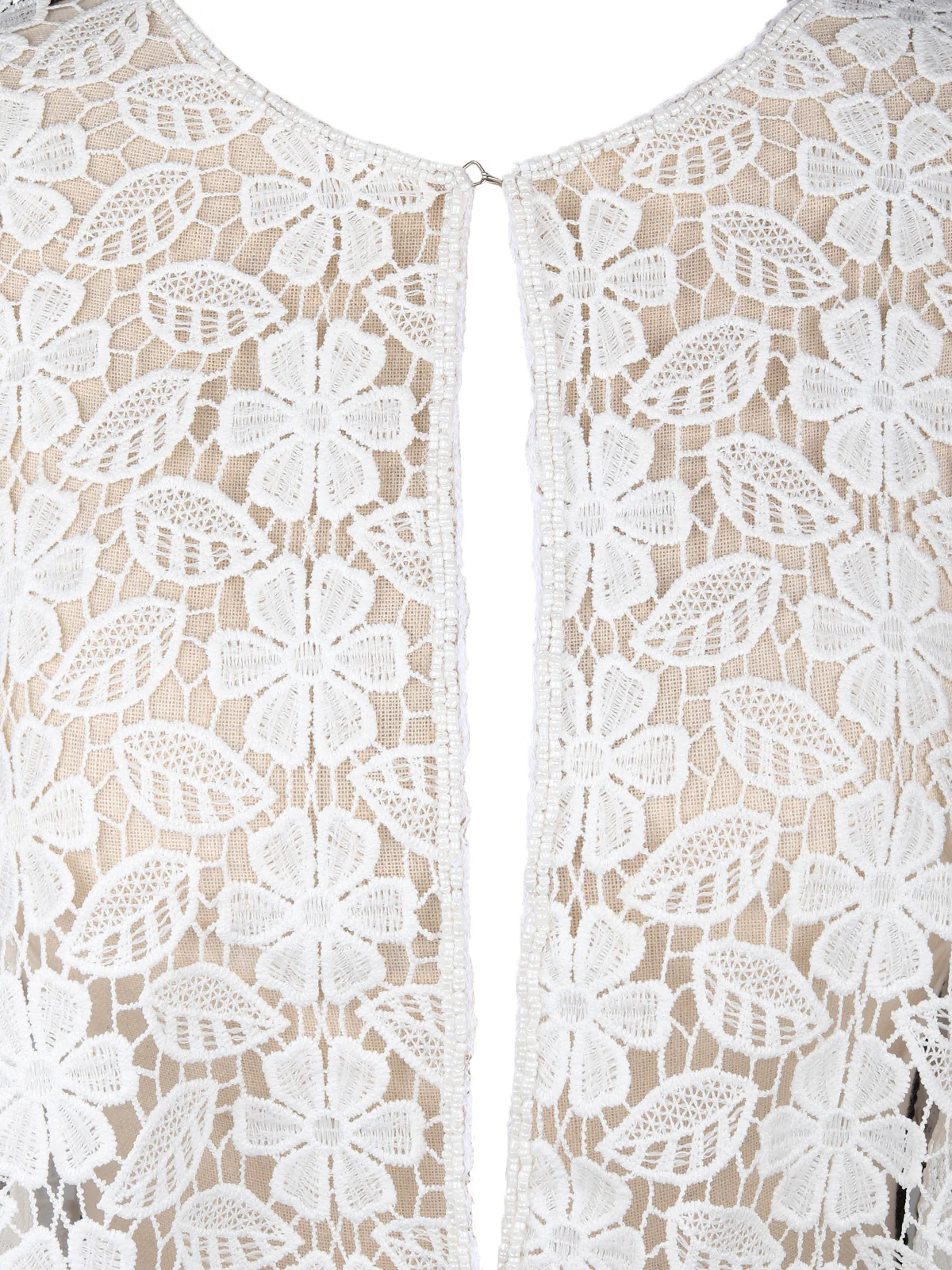 Odette Women Tasseled Grandeur- The White Lace Tasseled Cape - Image 4