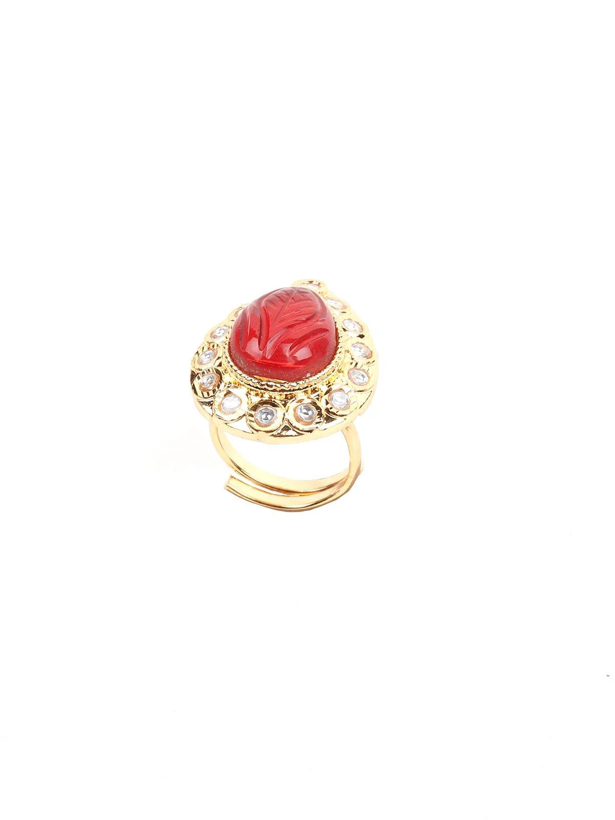 Odette Women Red Metal Ring - Image 4