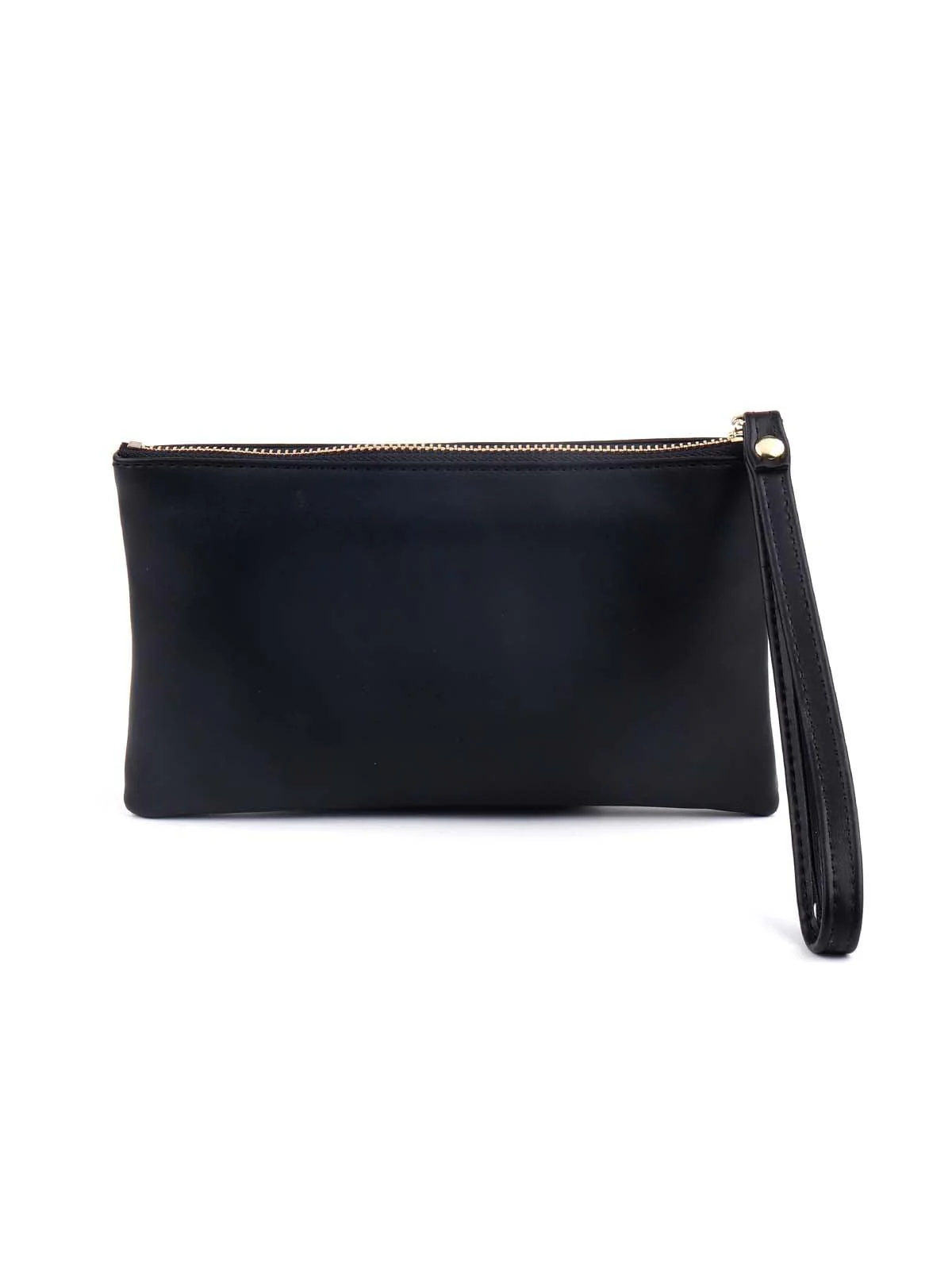 Odette Textured Black Pouch For Women - Image 5