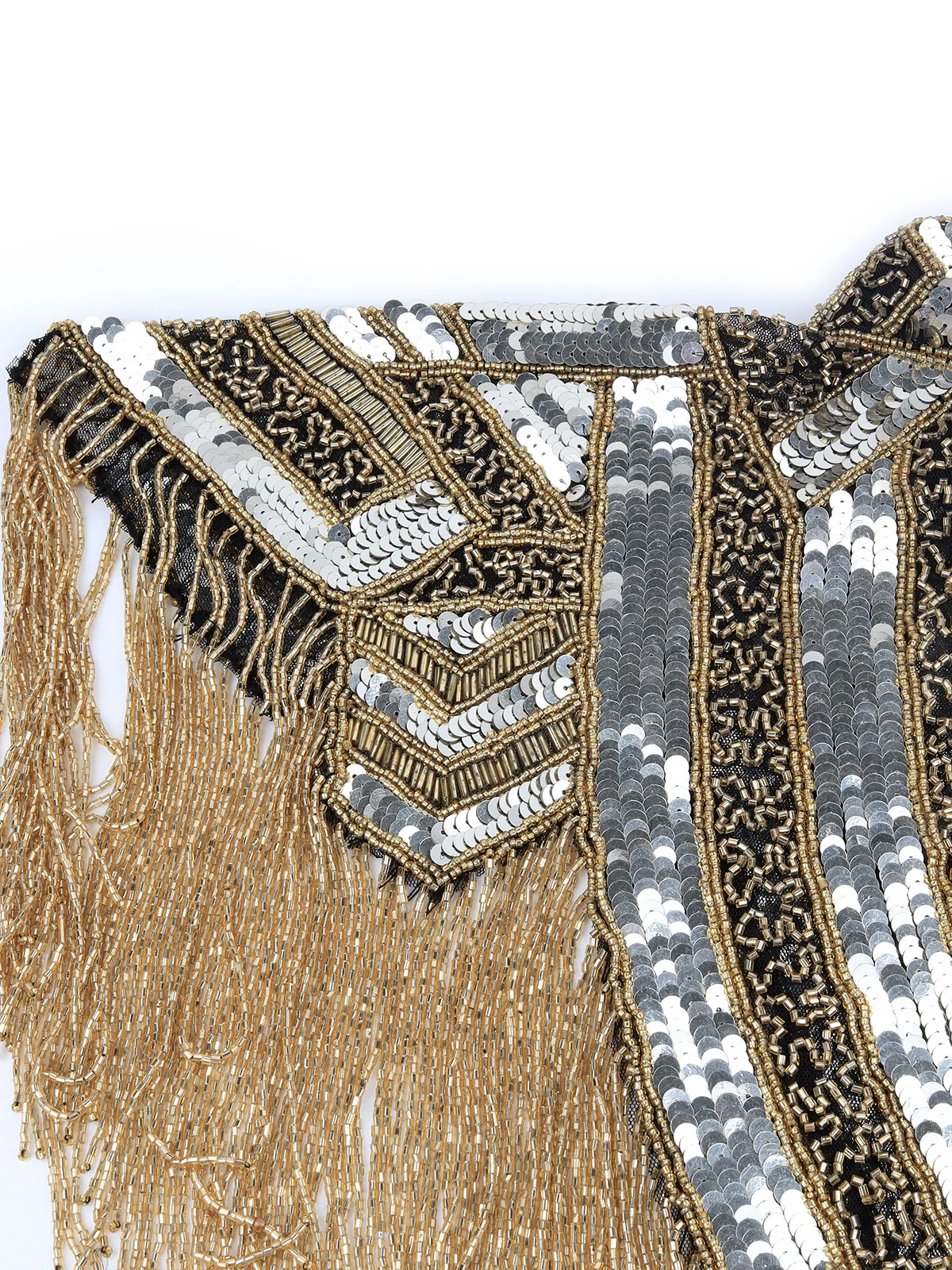 Odette Women The Glamorous Black And Gold Embellished Cape - Image 7