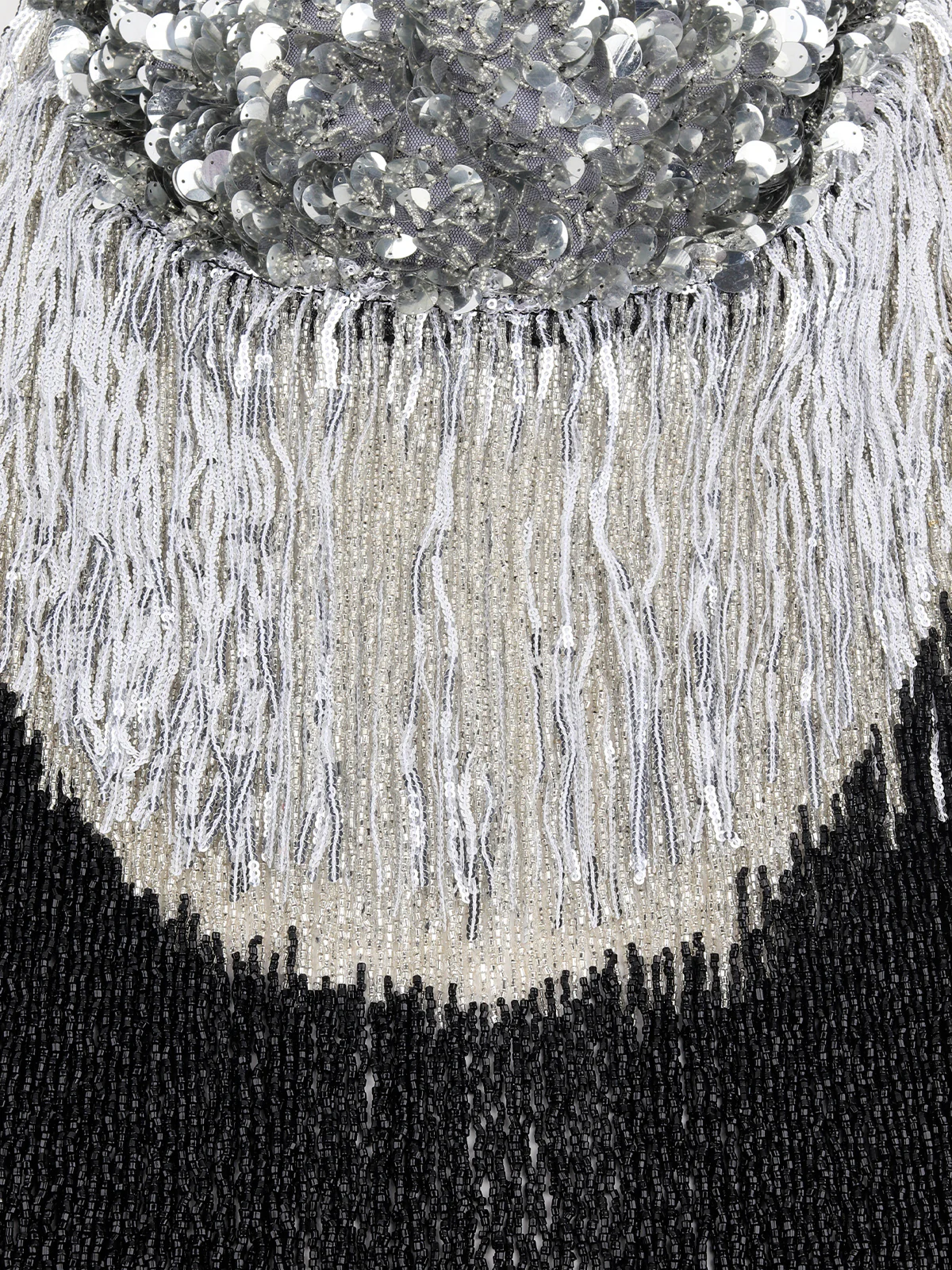 Odette Women The Glamorous Grey And Black Embellished Cape - Image 7