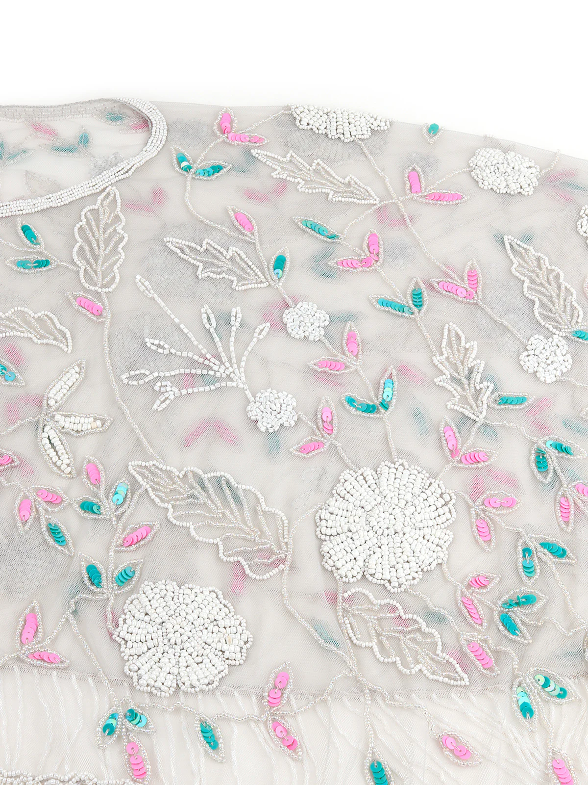 Odette Women The Glamorous Grey Embroidered Cape - Image 8