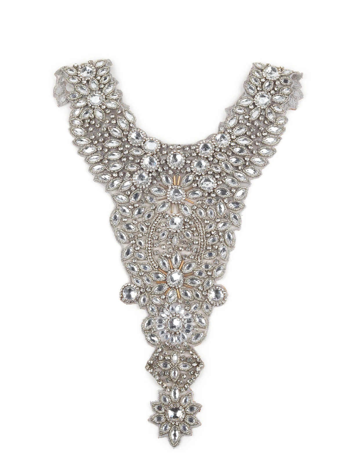 Odette Women The Glitzy Silver Colored Embroidered Cape - Image 4