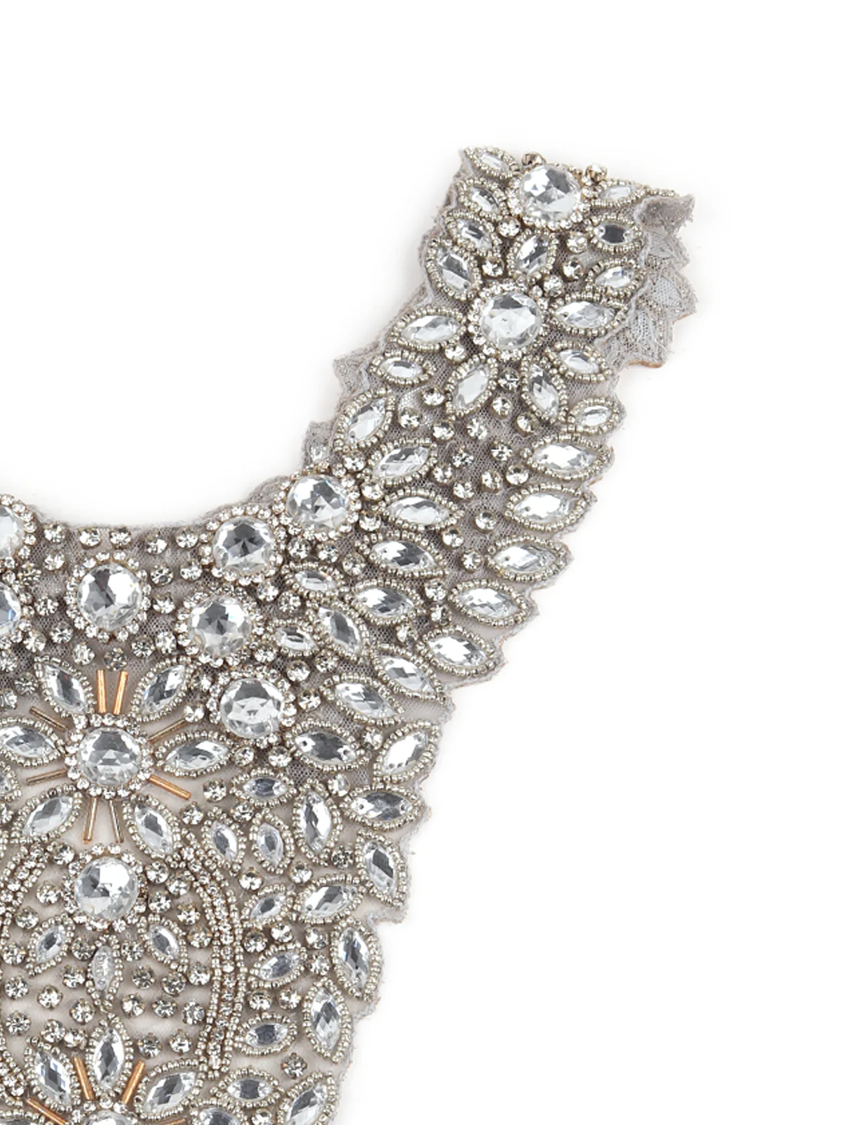 Odette Women The Glitzy Silver Colored Embroidered Cape - Image 7