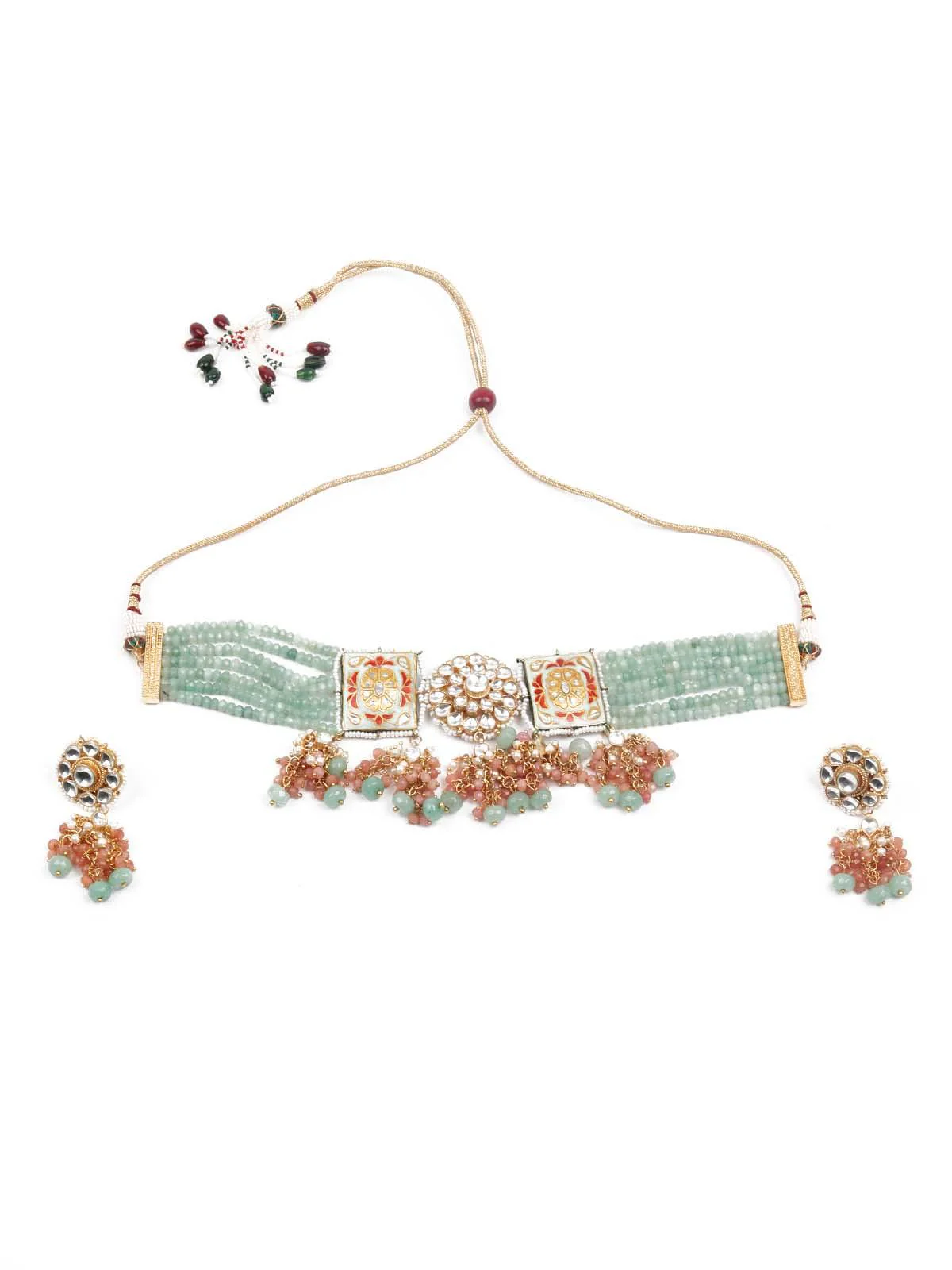 Odette Women The Regal Sea Green Choker - Image 3