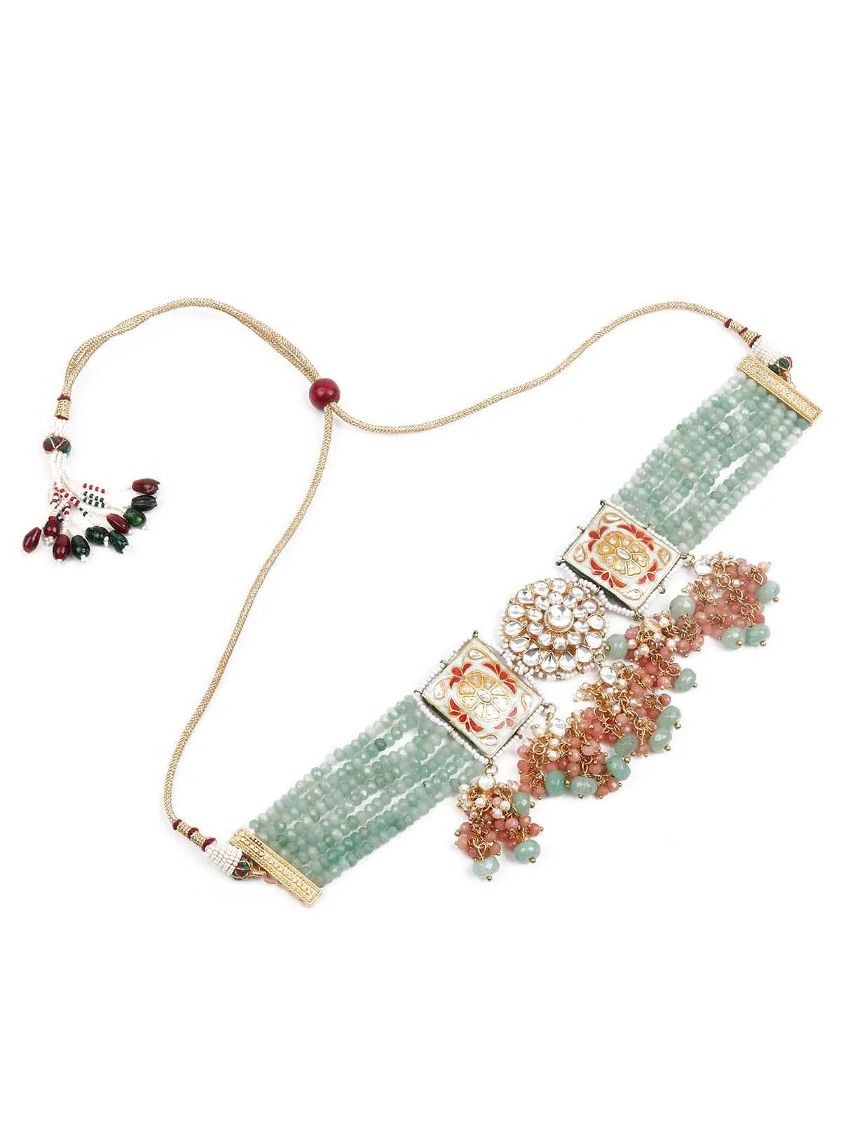 Odette Women The Regal Sea Green Choker - Image 4