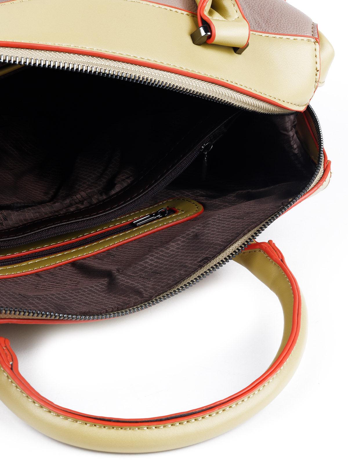 Odette Women The Very Smart Mustard Colored Handbag - Image 7