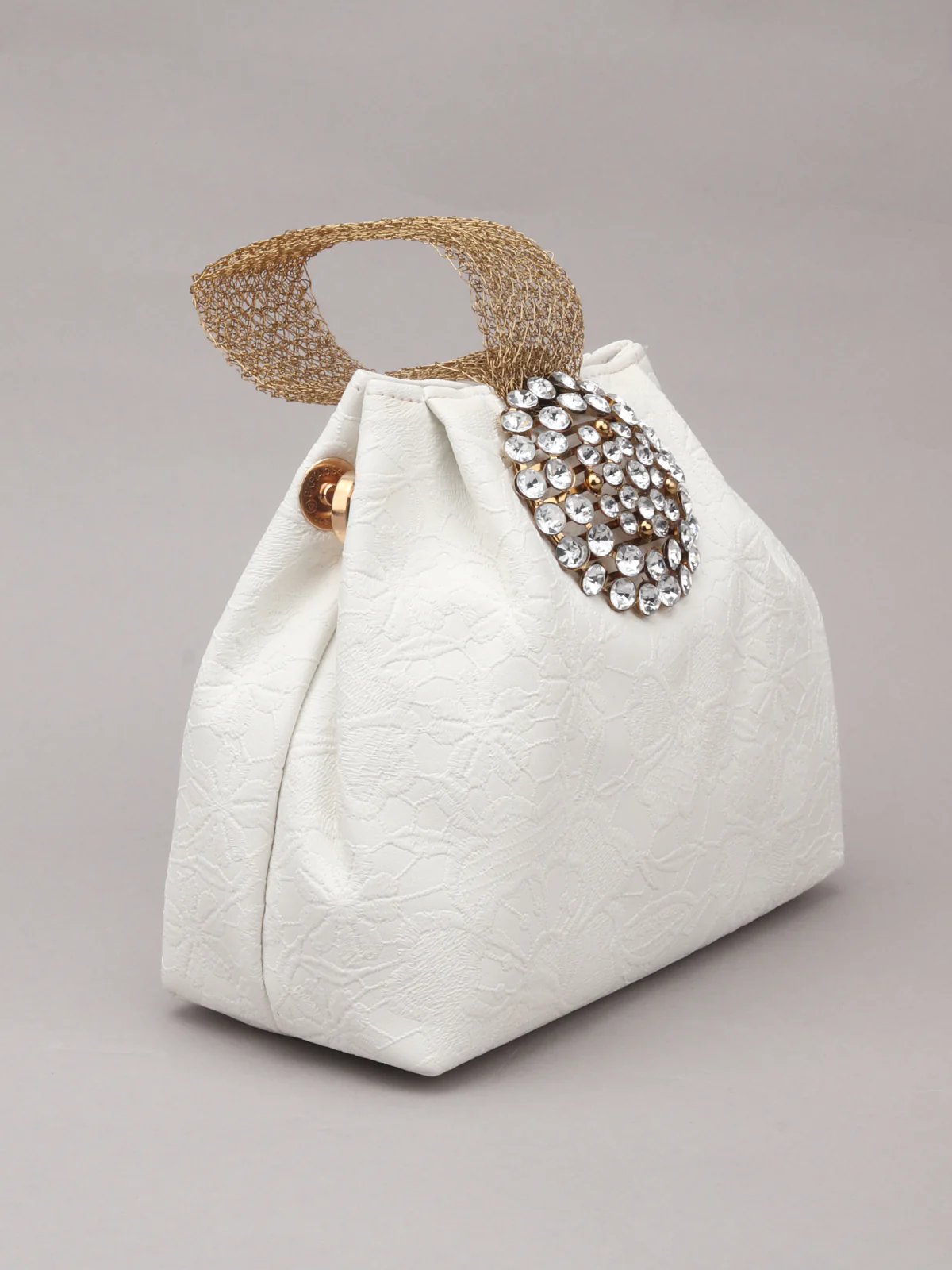 Odette Women The Very Stylish Beige Clutch Bag - Image 4