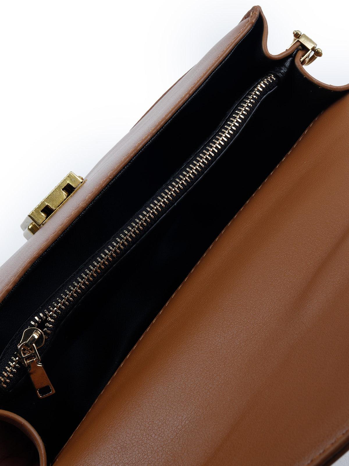 Odette Women The Very Stylish Brown Clutch Bag - Image 3