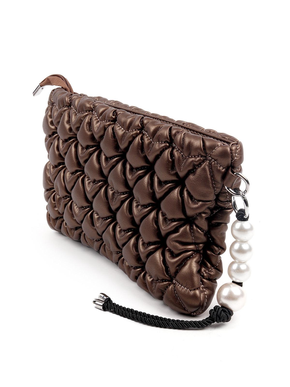 Odette Women The Very Stylish Chocolate Brown Clutch Bag - Image 5