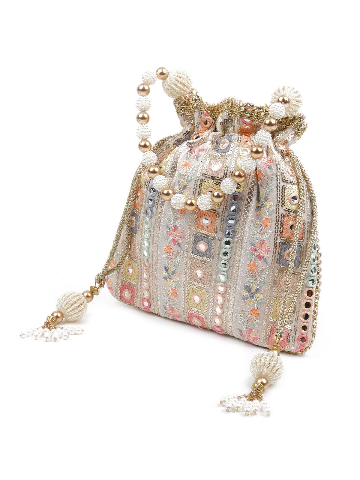 Odette Women The Very Stylish Multicolored Potli Bag - Image 3