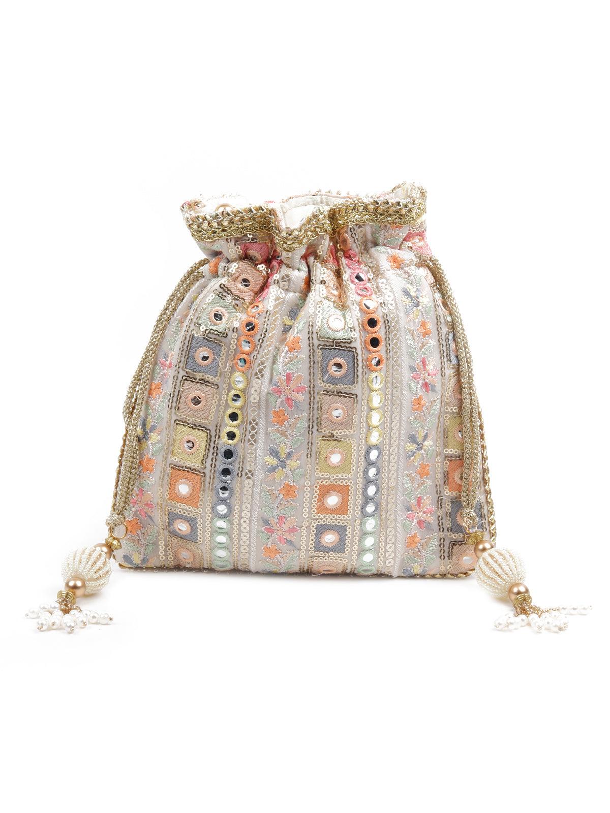 Odette Women The Very Stylish Multicolored Potli Bag - Image 4