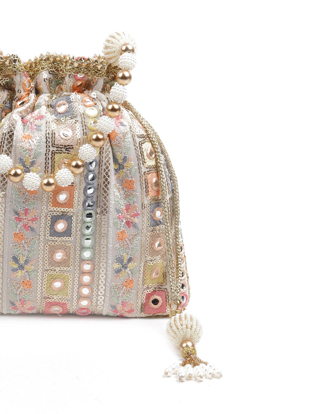 Odette Women The Very Stylish Multicolored Potli Bag - Image 5