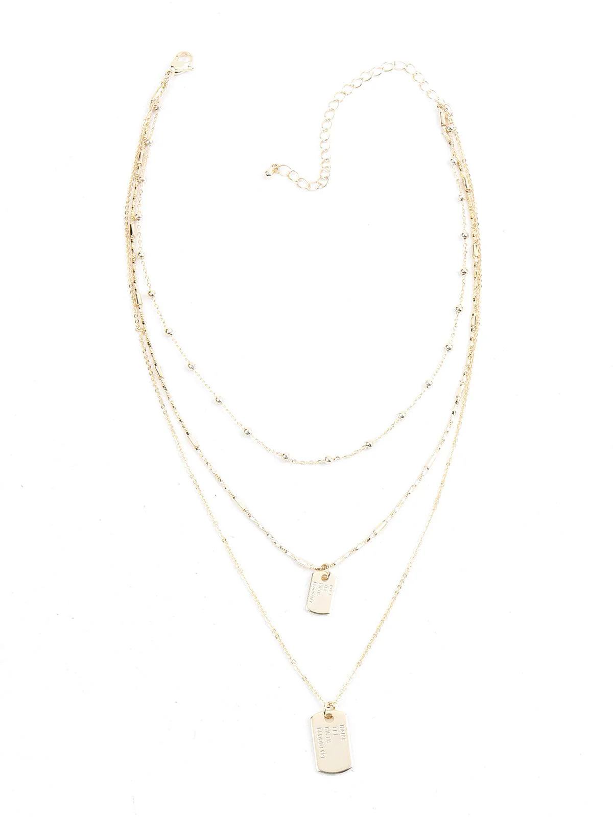 Odette Women Three Layer Gold Chain Necklace - Image 3