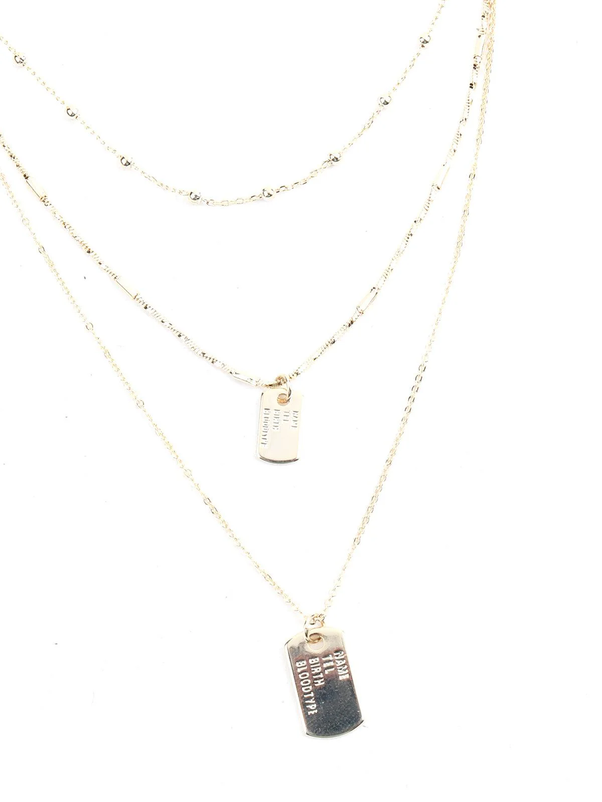 Odette Women Three Layer Gold Chain Necklace - Image 4