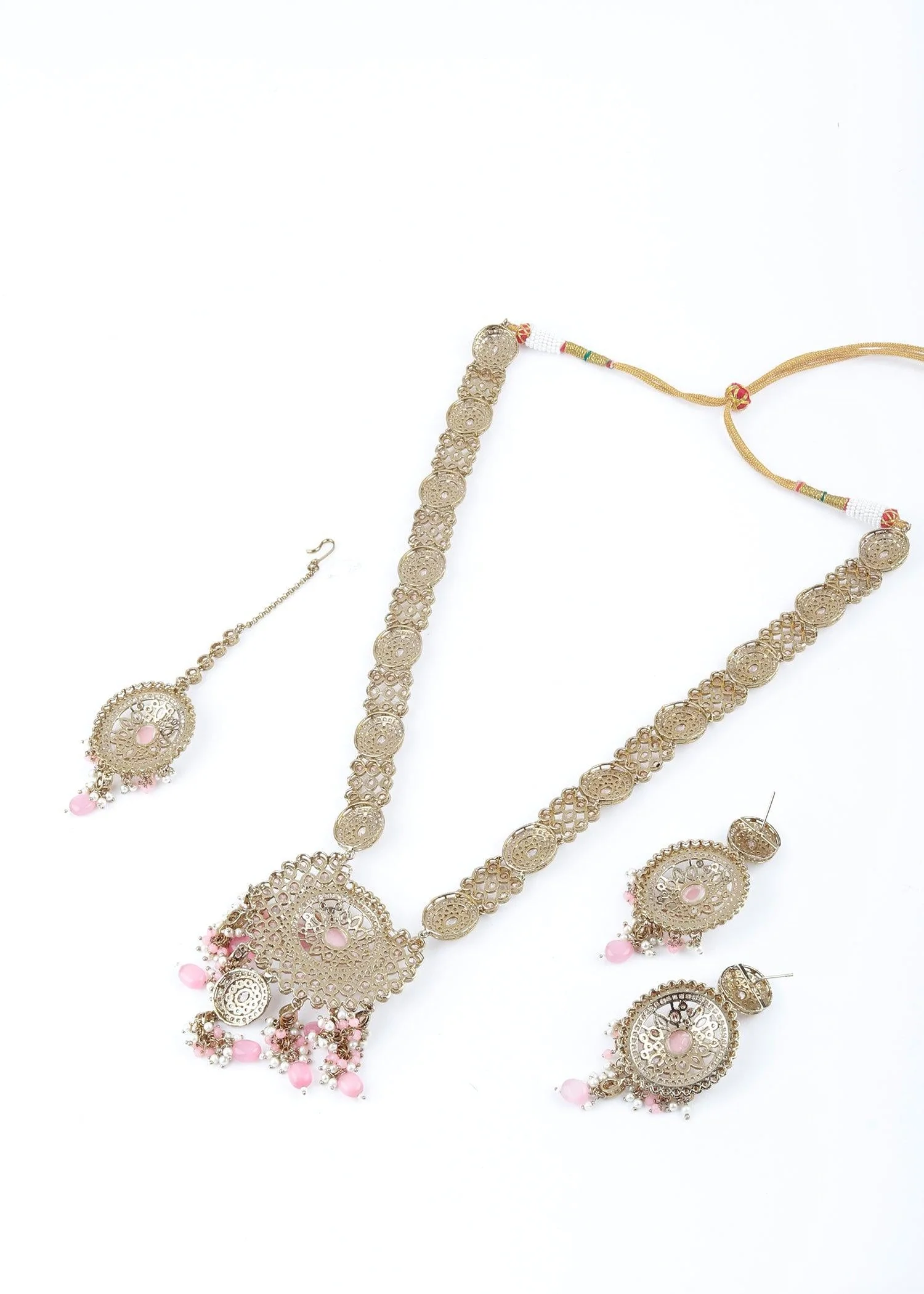 Odette Women Tint Of Gold & Pink Necklace Set - Image 6