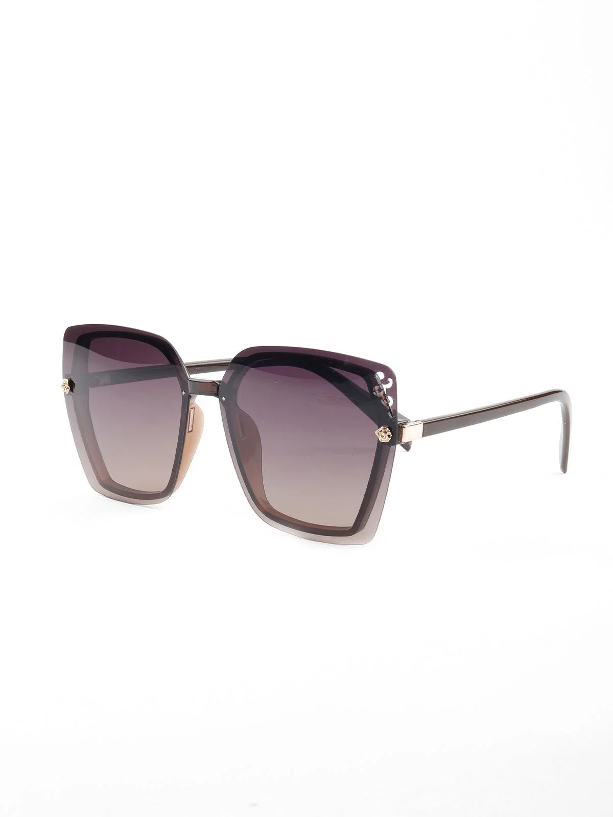 Odette Women Tinted Purple Wayfared Flared Sunglasses - Image 4