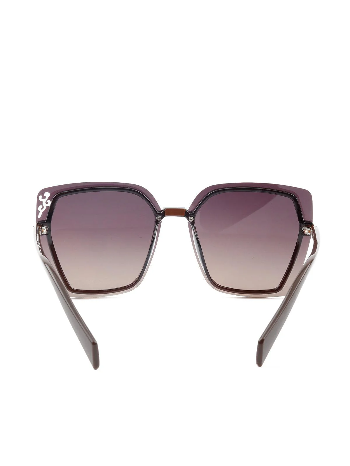 Odette Women Tinted Purple Wayfared Flared Sunglasses - Image 6