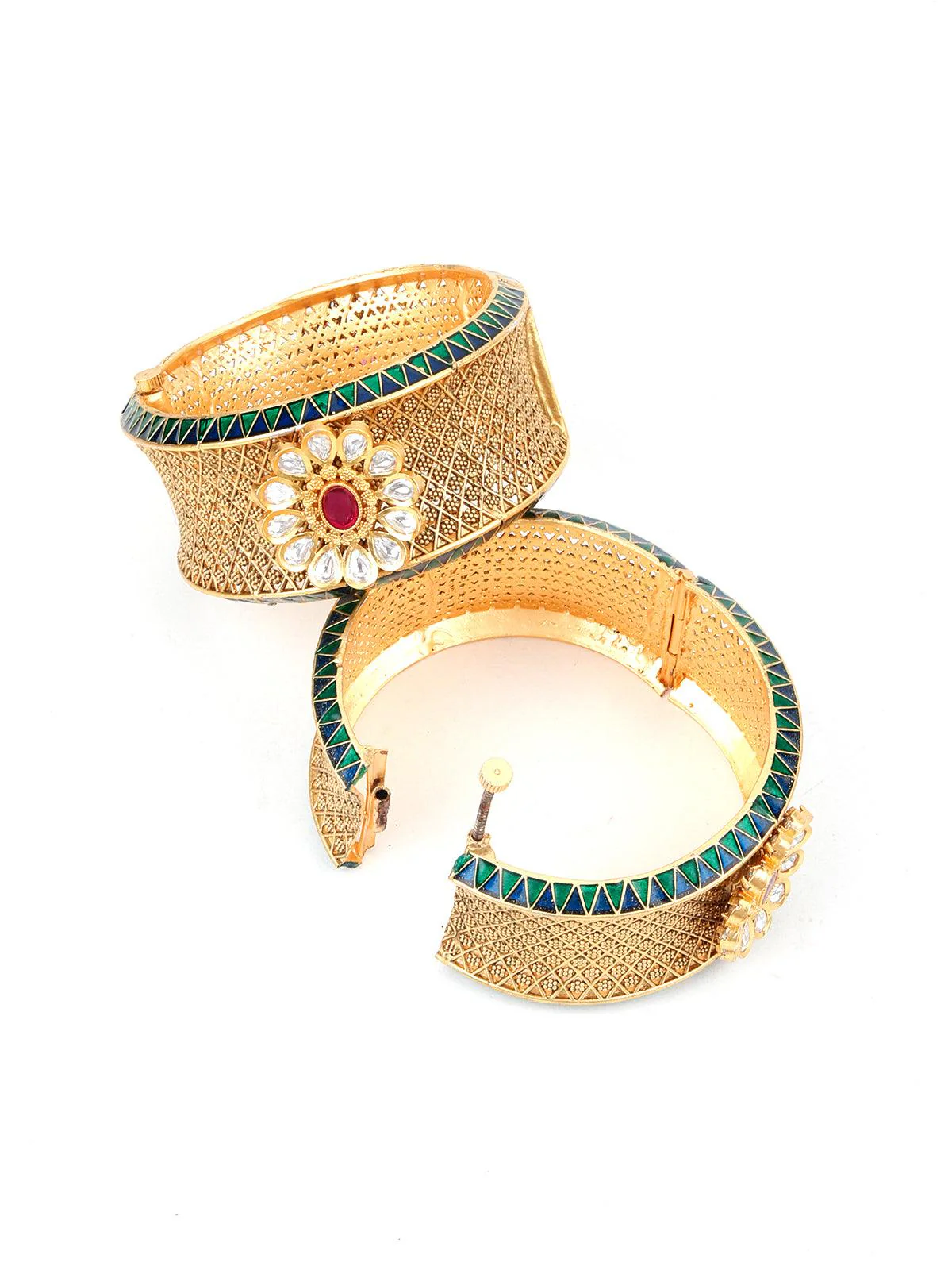 Odette Women Traditional Openable Bangle With Crafting Work - Image 5