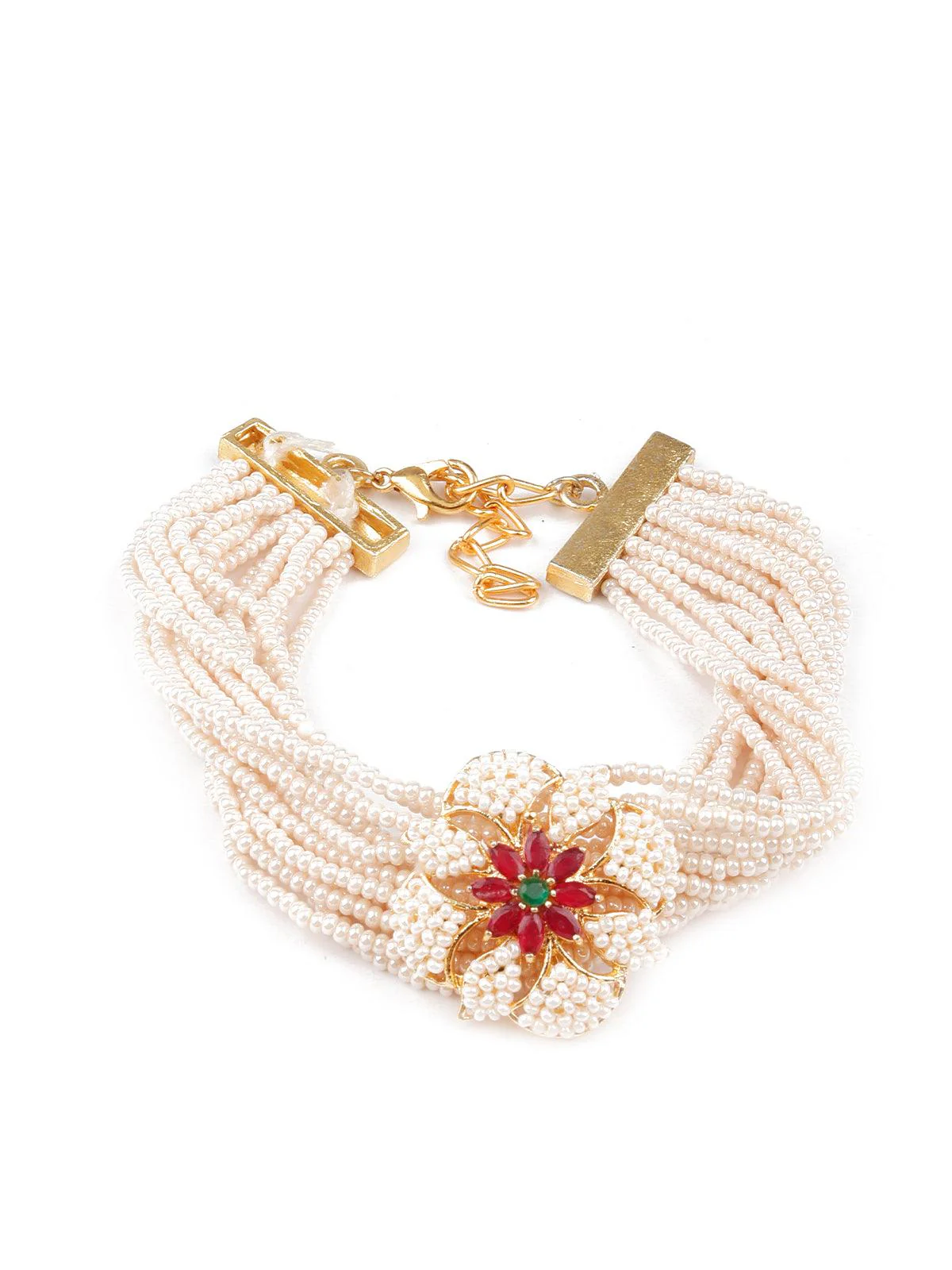 Odette Women Traditional White Beaded Bracelet - Image 3
