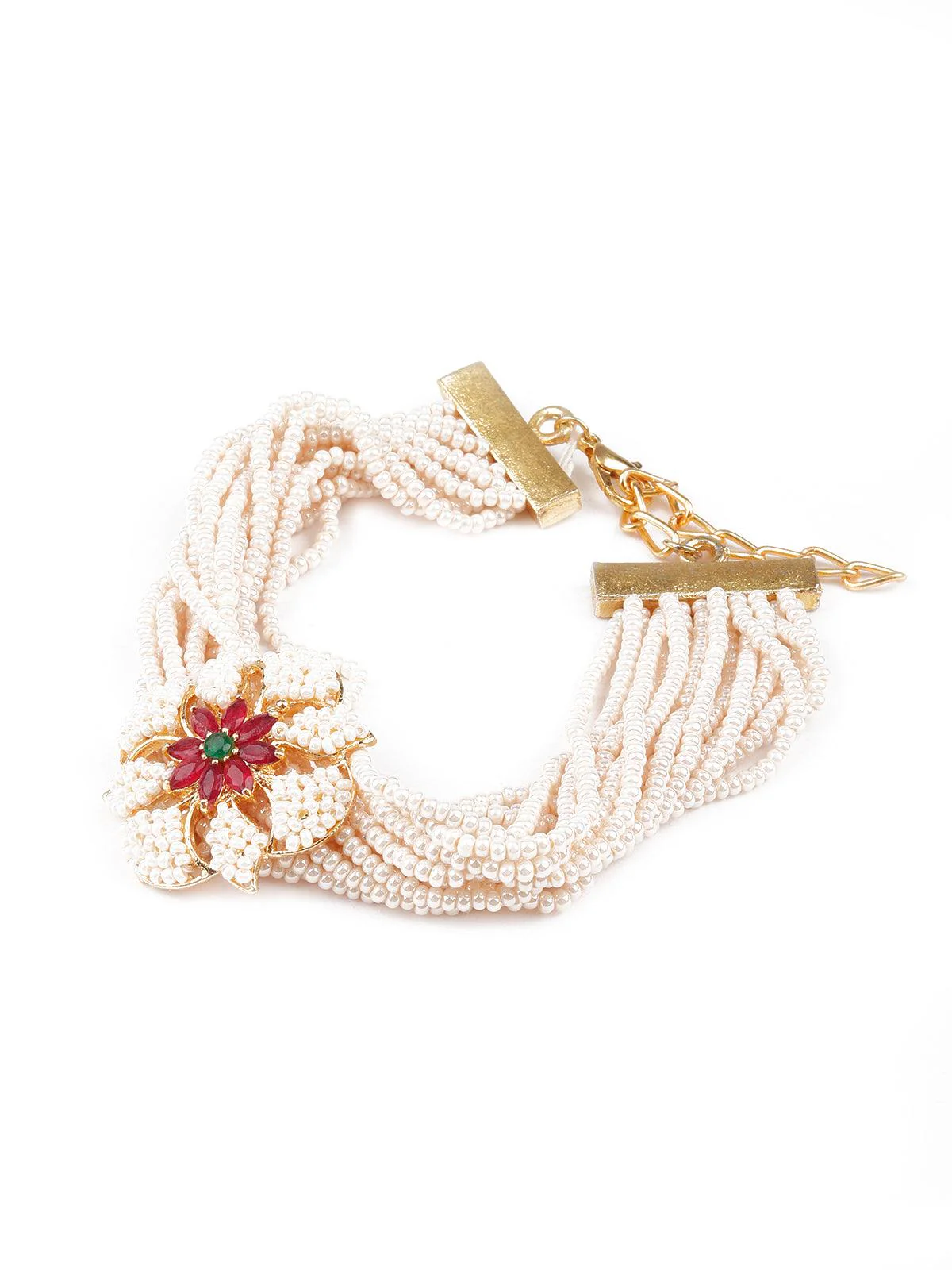 Odette Women Traditional White Beaded Bracelet - Image 4
