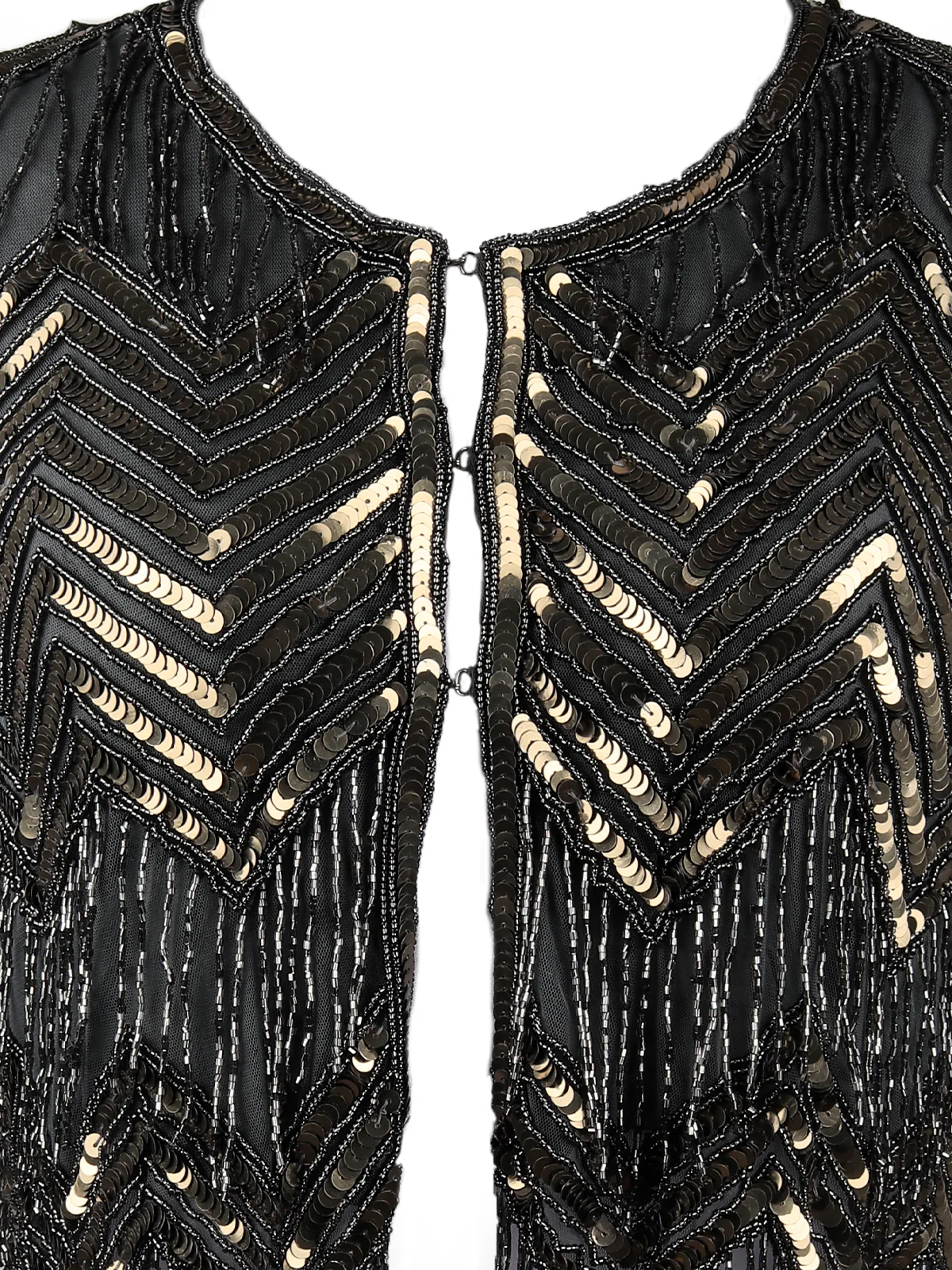 Odette Women Transformative Pieces- The Black And Gold Sequins Cape - Image 4