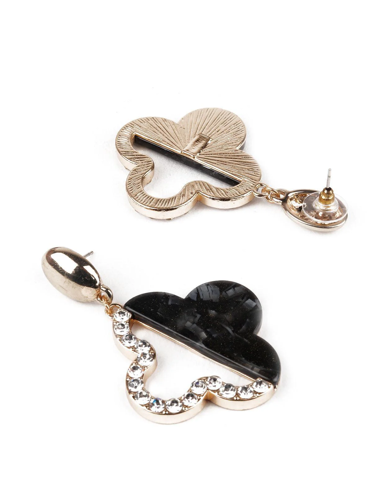 Odette Women Trendy Black And White Dangle Earrings - Image 3