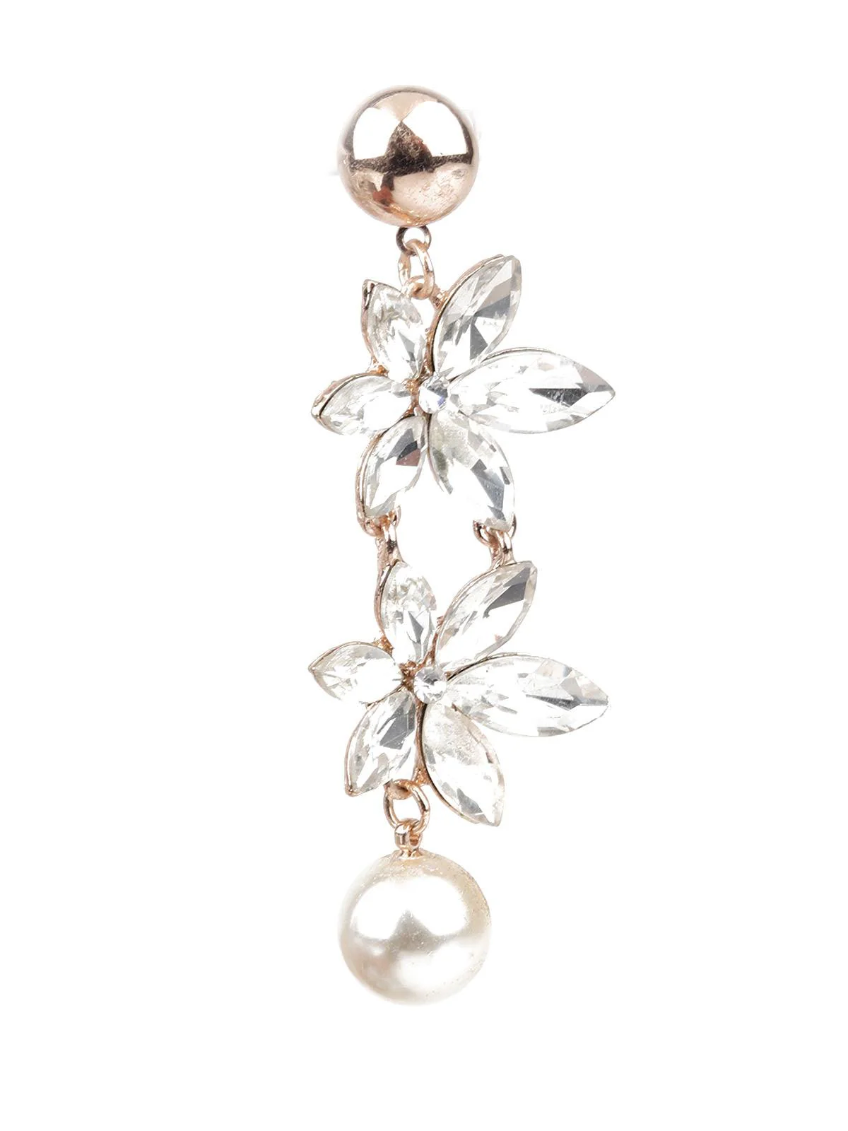 Odette Women Trendy Gold And White Earrings - Image 2