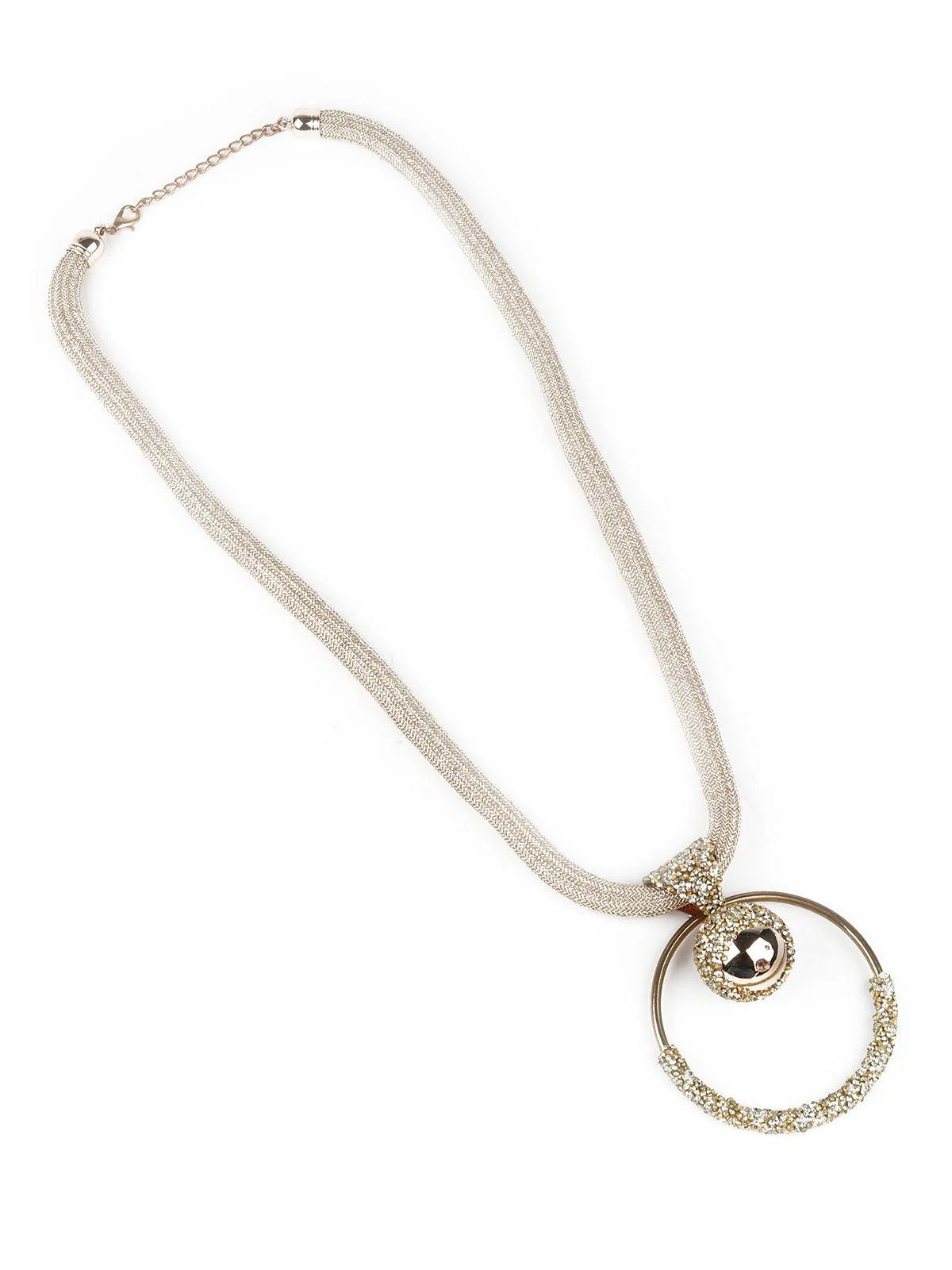 Odette Women Trendy Gold Color Studded Neckpiece - Image 2