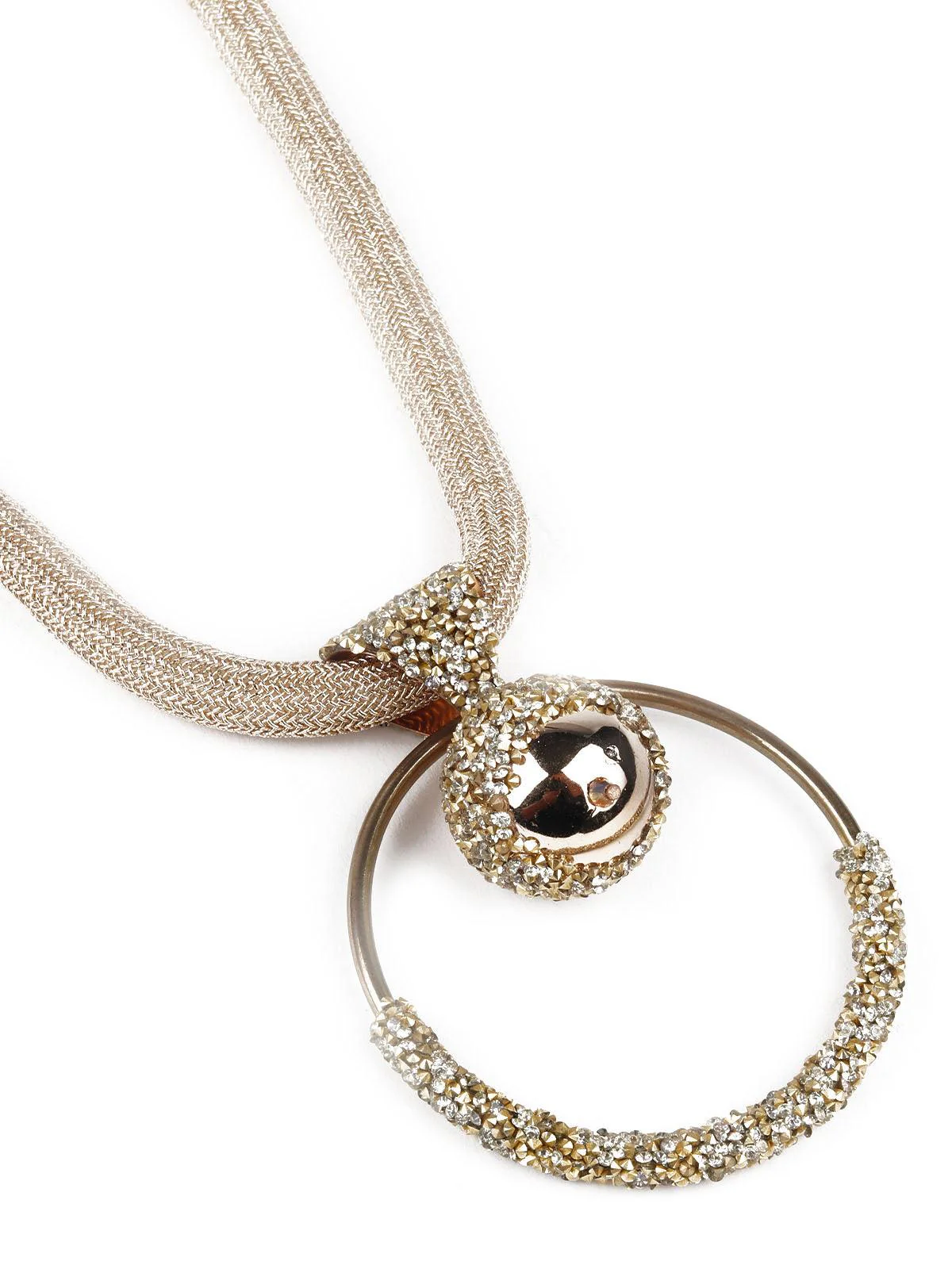 Odette Women Trendy Gold Color Studded Neckpiece - Image 3