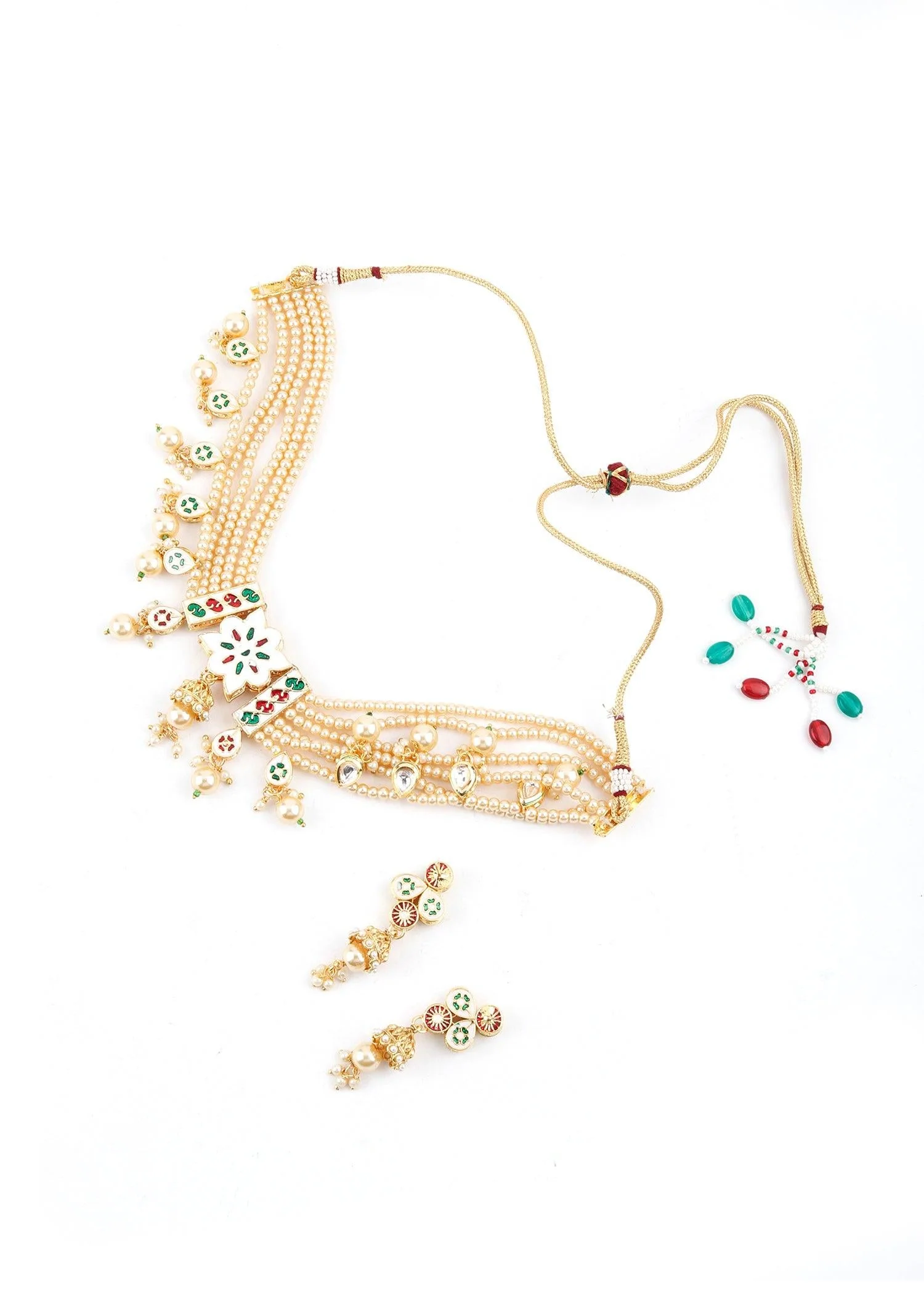 Odette Women Trendy Off-White Pearl Choker Set - Image 6