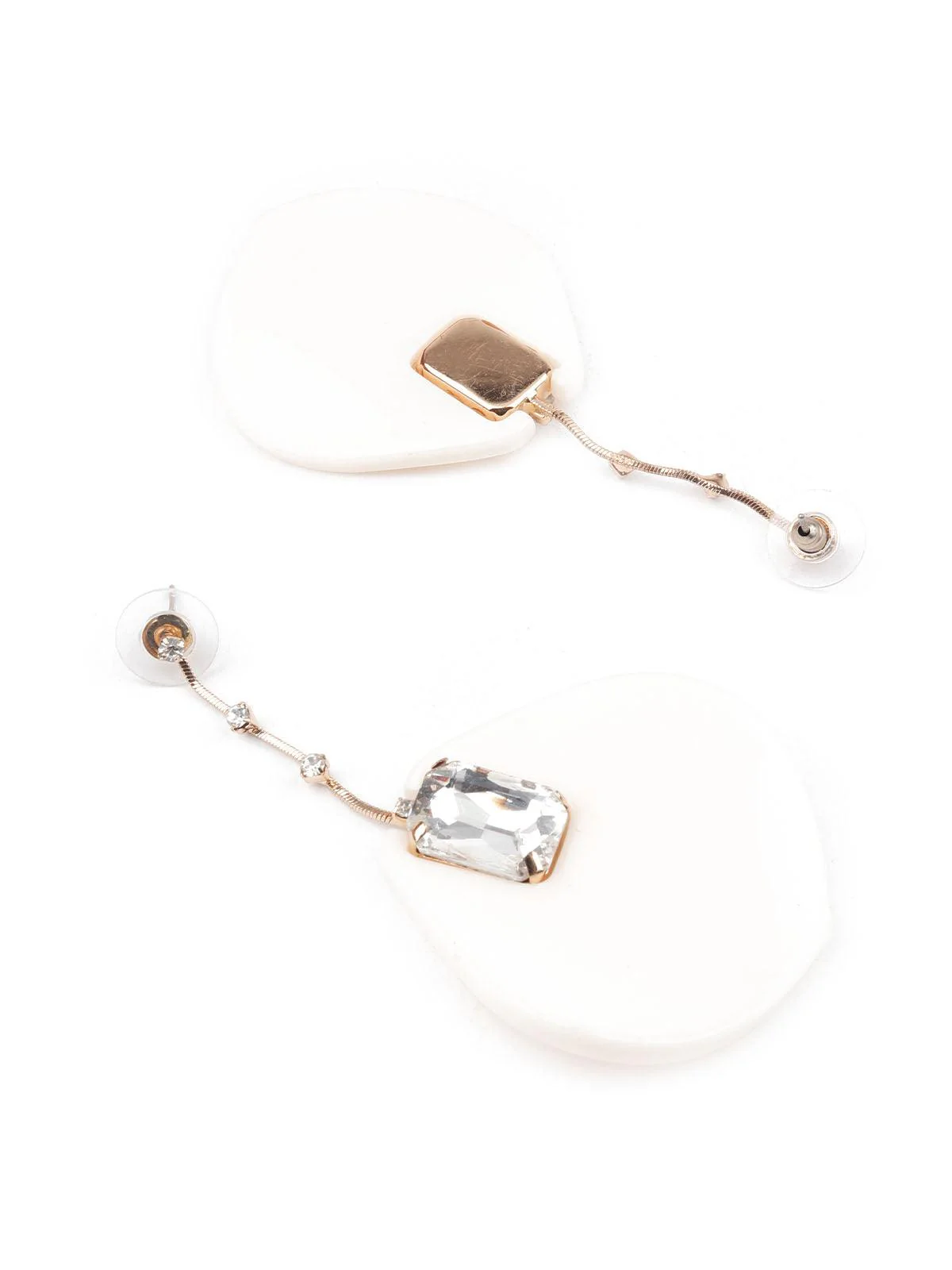 Odette Women Trendy White Dangle Earrings - Image 3