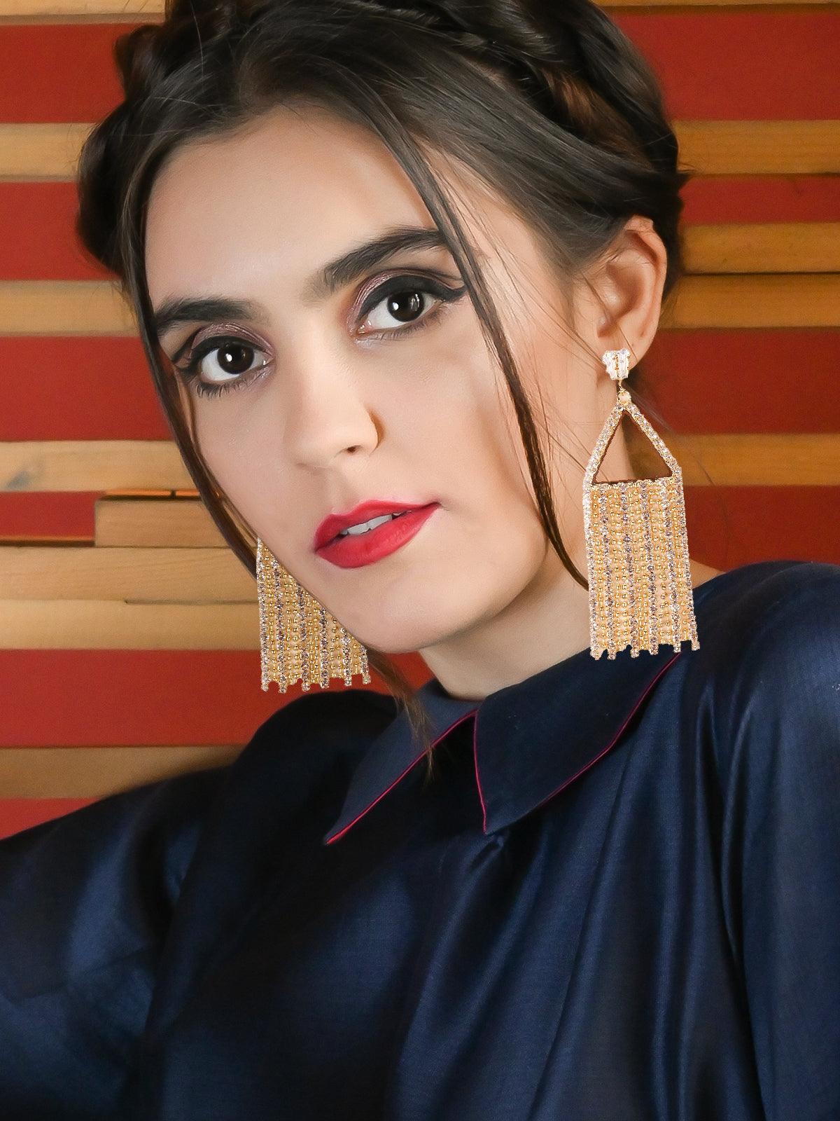 Odette Women Gold Metal Earrings - Image 2