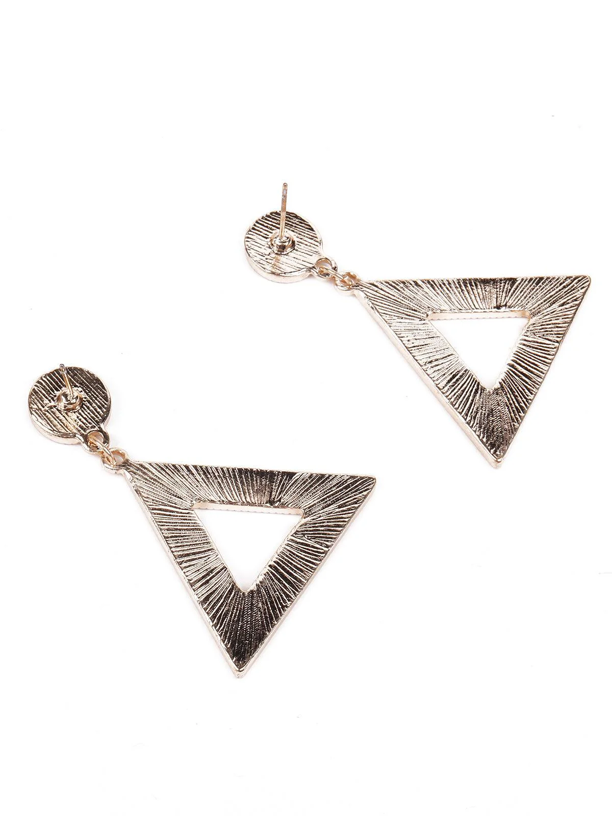 Odette Women Golden Statement Metal Earrings - Image 6