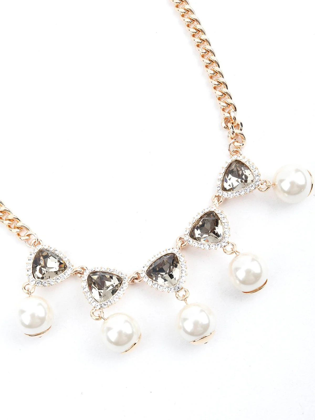Odette Women Trilliant Crystal And Pearl Charm Necklace - Image 5