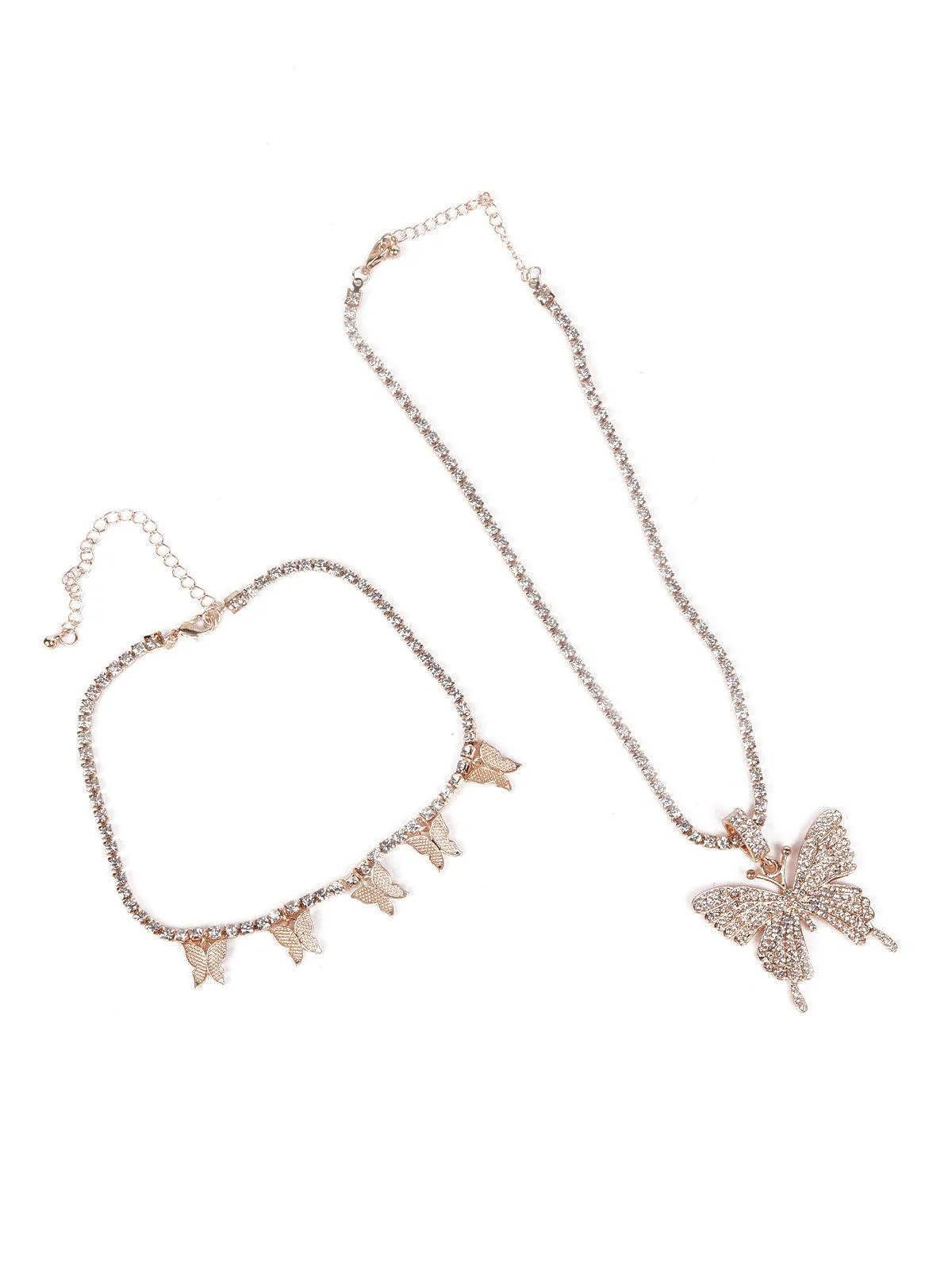 Odette Women Silver Metal Butterfly Necklace - Image 4