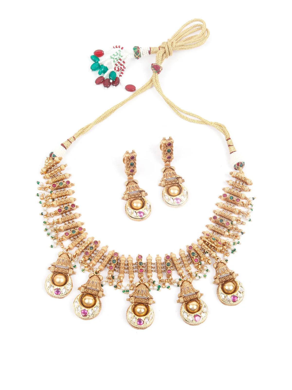 Odette Unique Gold Studded Choker Set For Women - Image 3