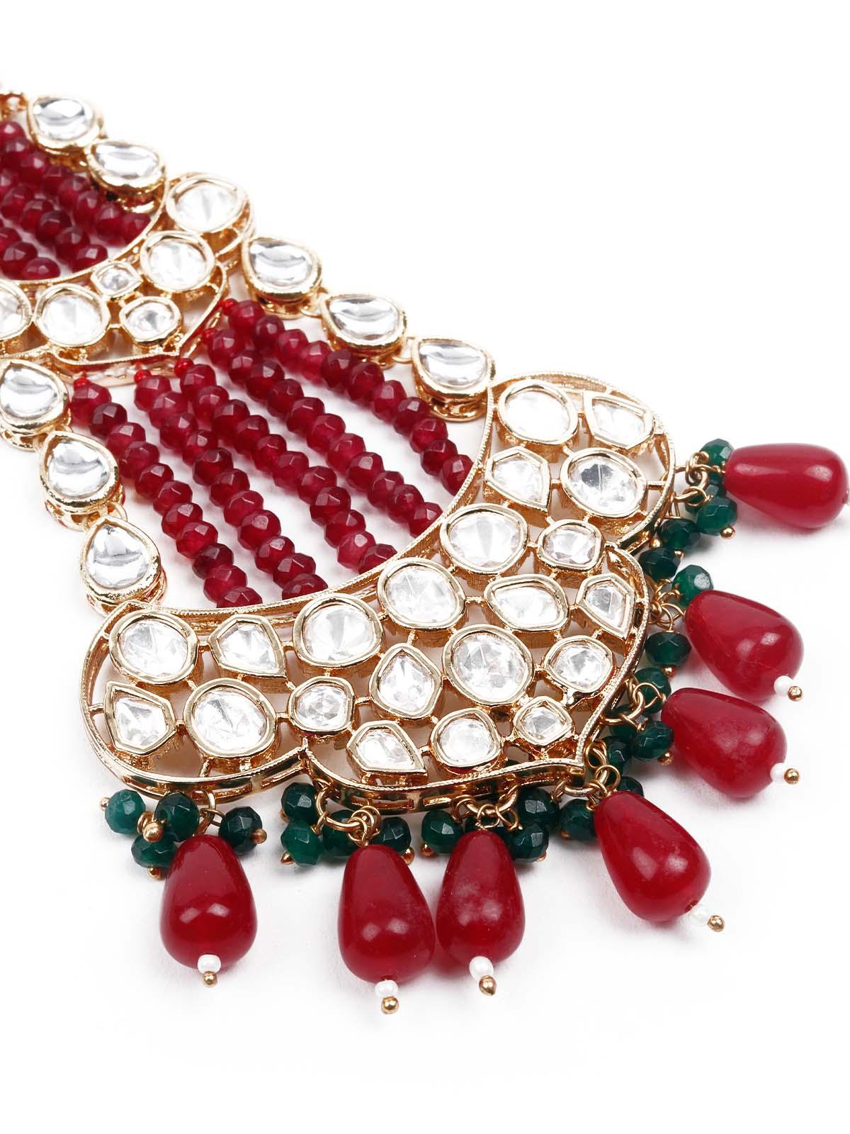 Odette Women Unique Pearl And Kundan Jhoomer/Passa - Image 5