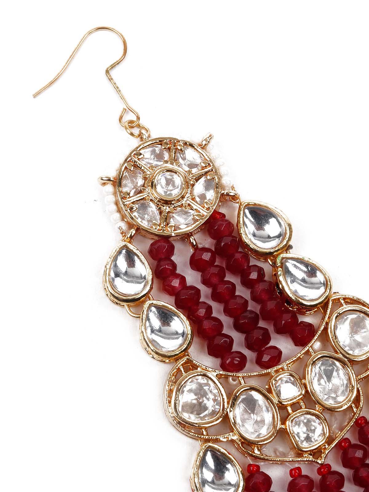 Odette Women Unique Pearl And Kundan Jhoomer/Passa - Image 6