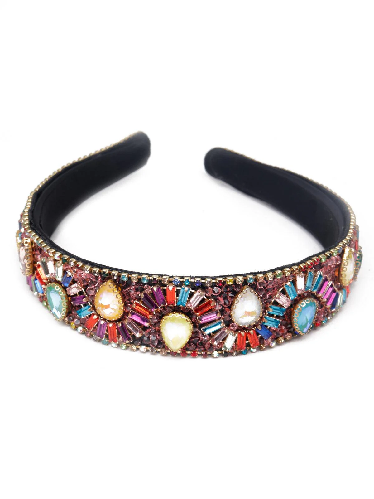 Odette Women Multicolor Metal Studded Hairband - Image 6