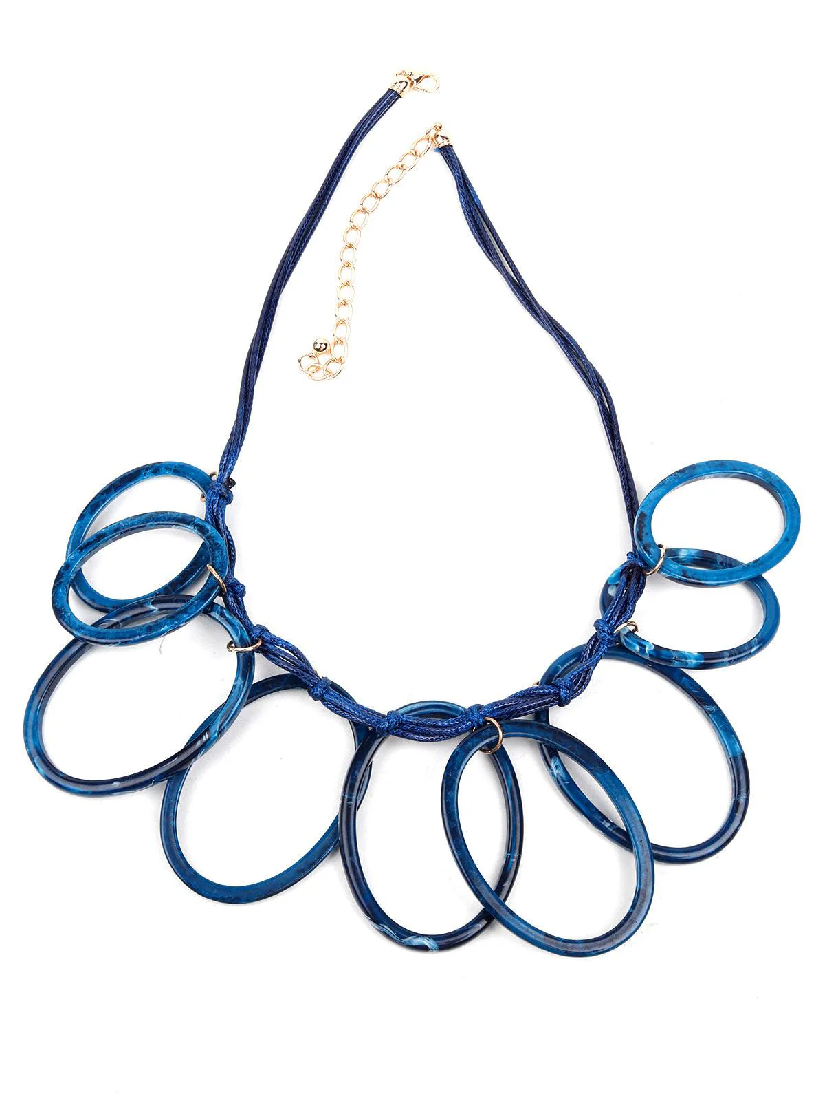 Odette Women Blue Loop Metal Necklace - Image 3