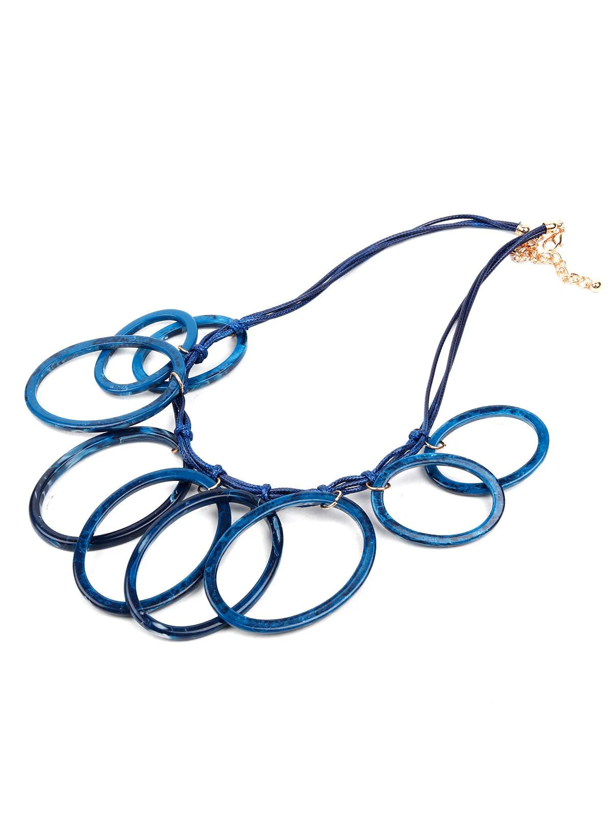 Odette Women Blue Loop Metal Necklace - Image 4