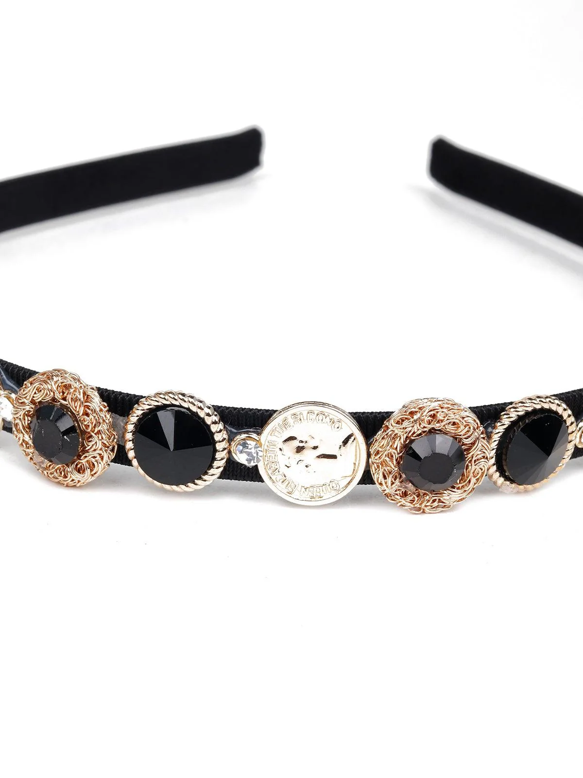 Odette Women Gold Rhinestones Hairband - Image 6